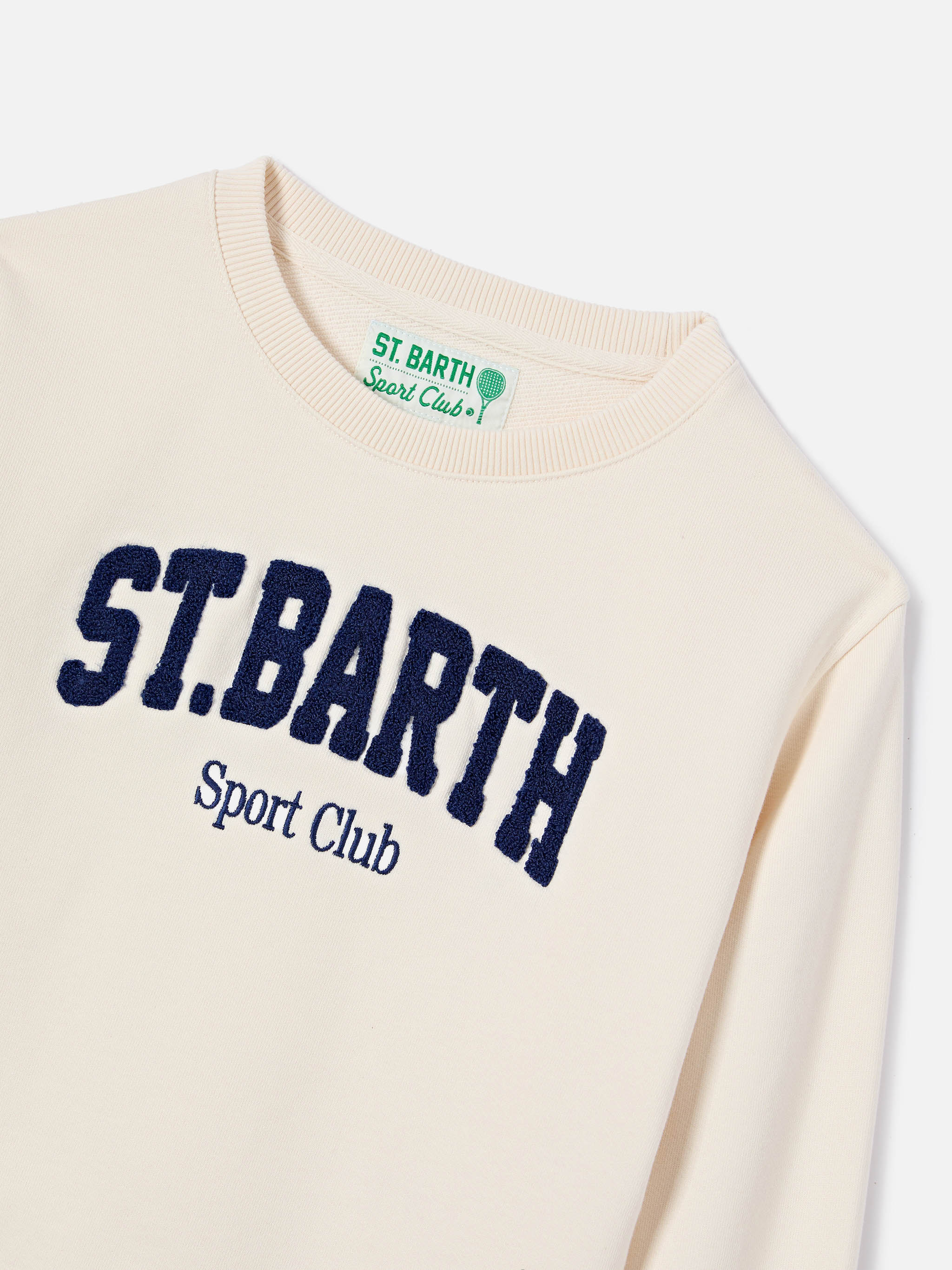 mc2-saint-barth-bobby-felpa-bambino-panna-sport-club-cotone image 2
