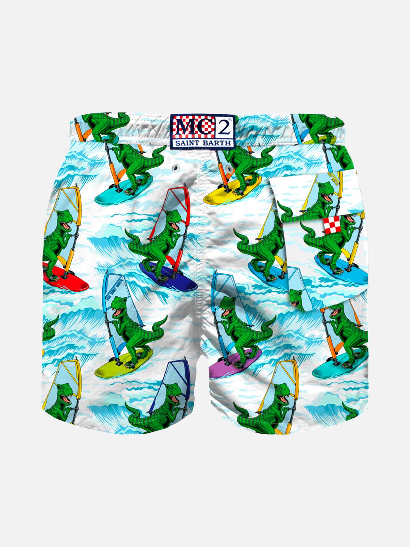 mc2-saint-barth-costume-boxer-mare-bambino-bianco-stampa-dinosauro-surfista image 2