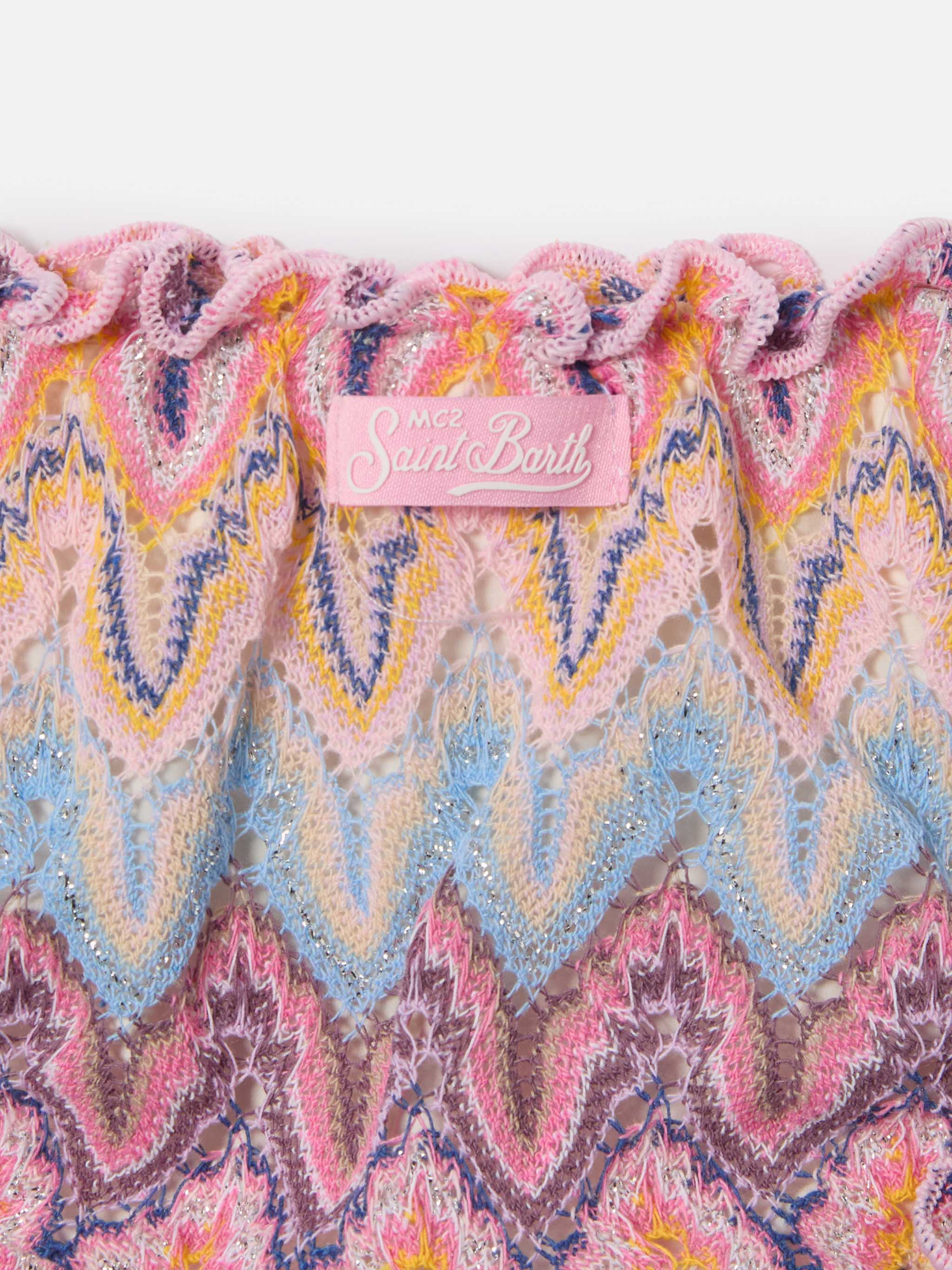 slip-mare-cric-da-bambina-mc2-saint-barth-in-raschel-multicolor-nei-toni-del-ros image 3