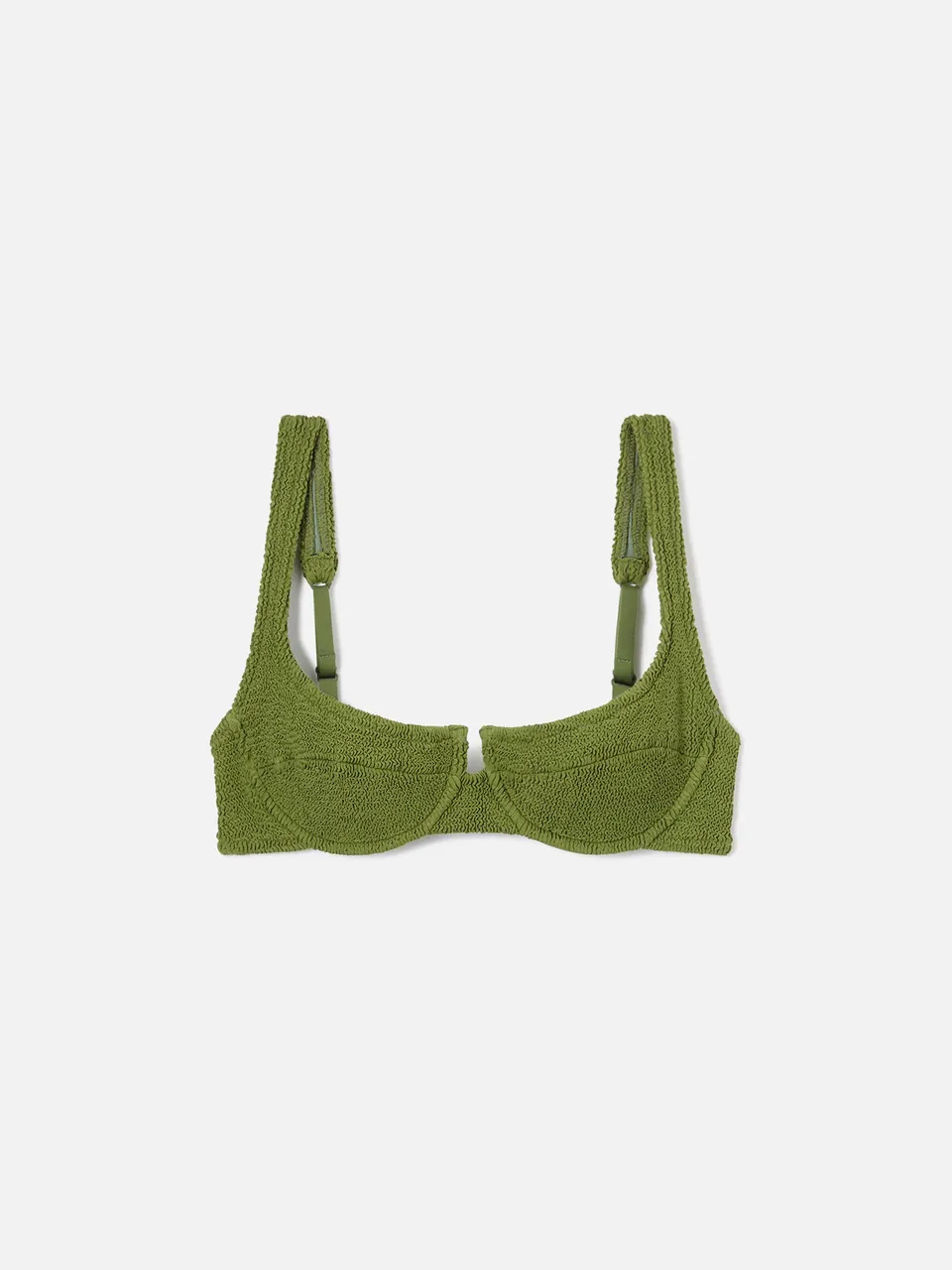 mc2-saint-barth-top-bikini-amira-balconette-in-tessuto-crinkle-verde-militare image 1