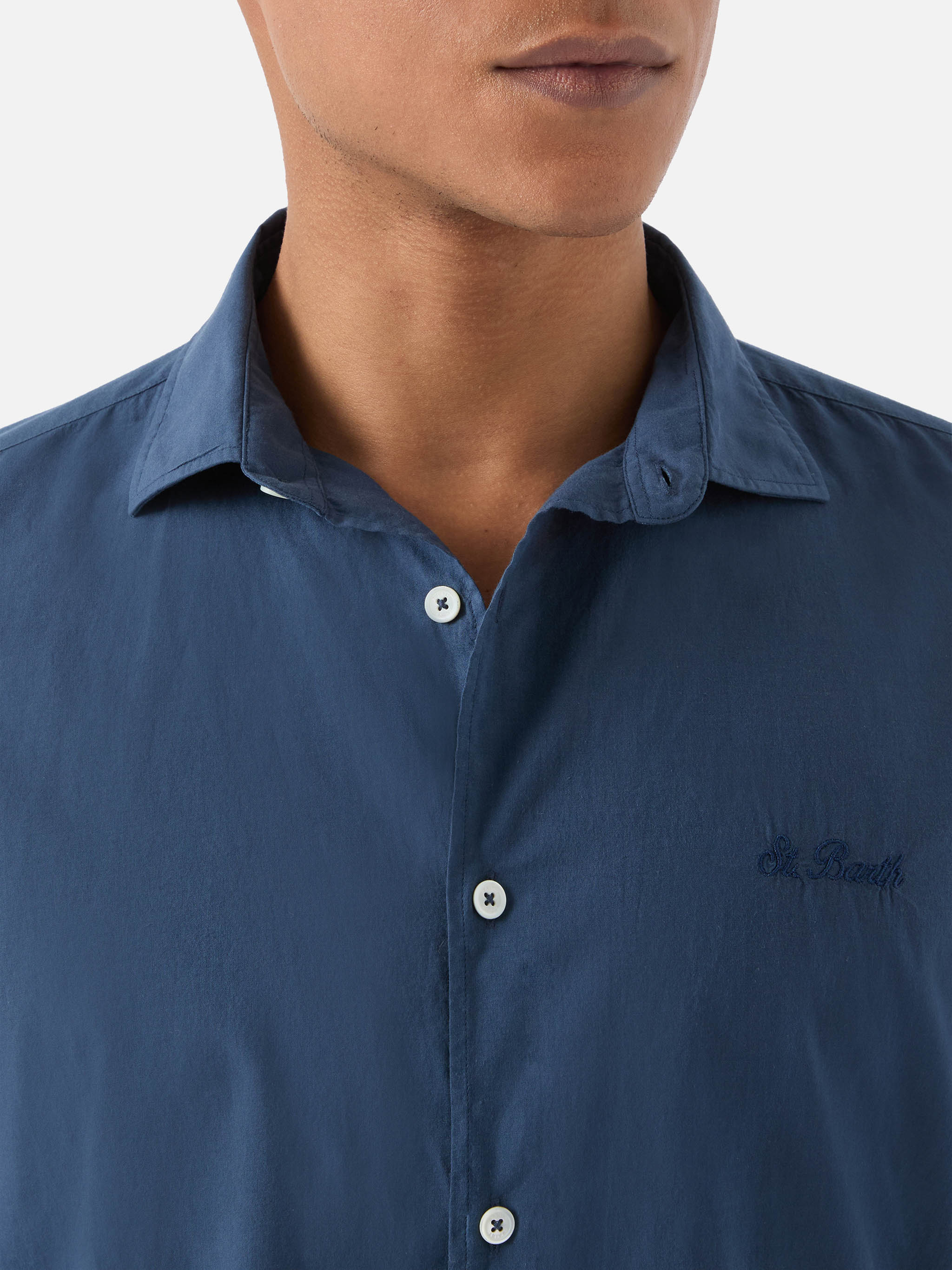 mc2-saint-barth-chemise-ice-camicia-uomo-in-voile-di-cotone-blu-navy image 2