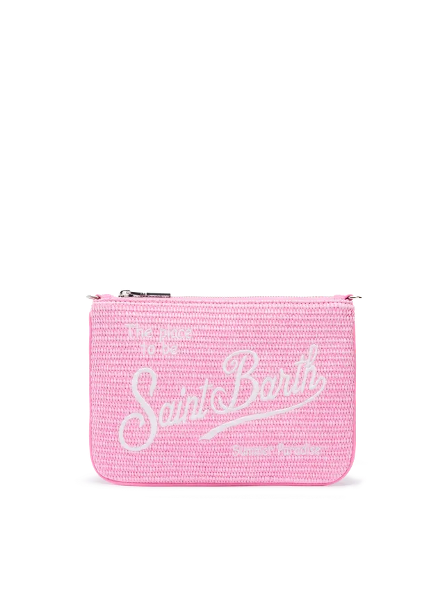 mc2-saint-barth-parisienne-pouch-rosa-effetto-paglia-con-tracolla image 1