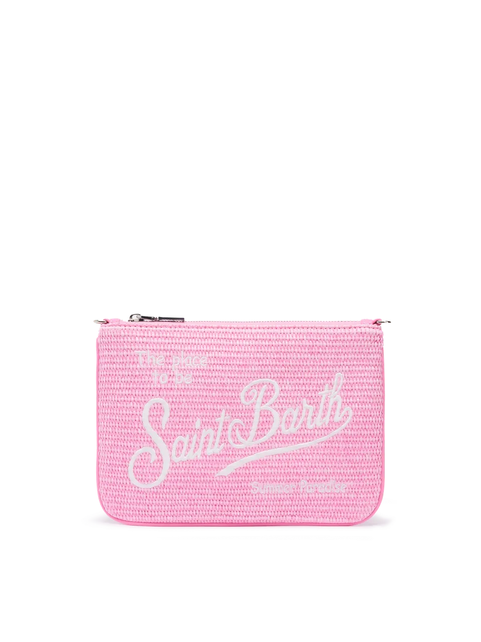 mc2-saint-barth-parisienne-pouch-rosa-effetto-paglia-con-tracolla image 1