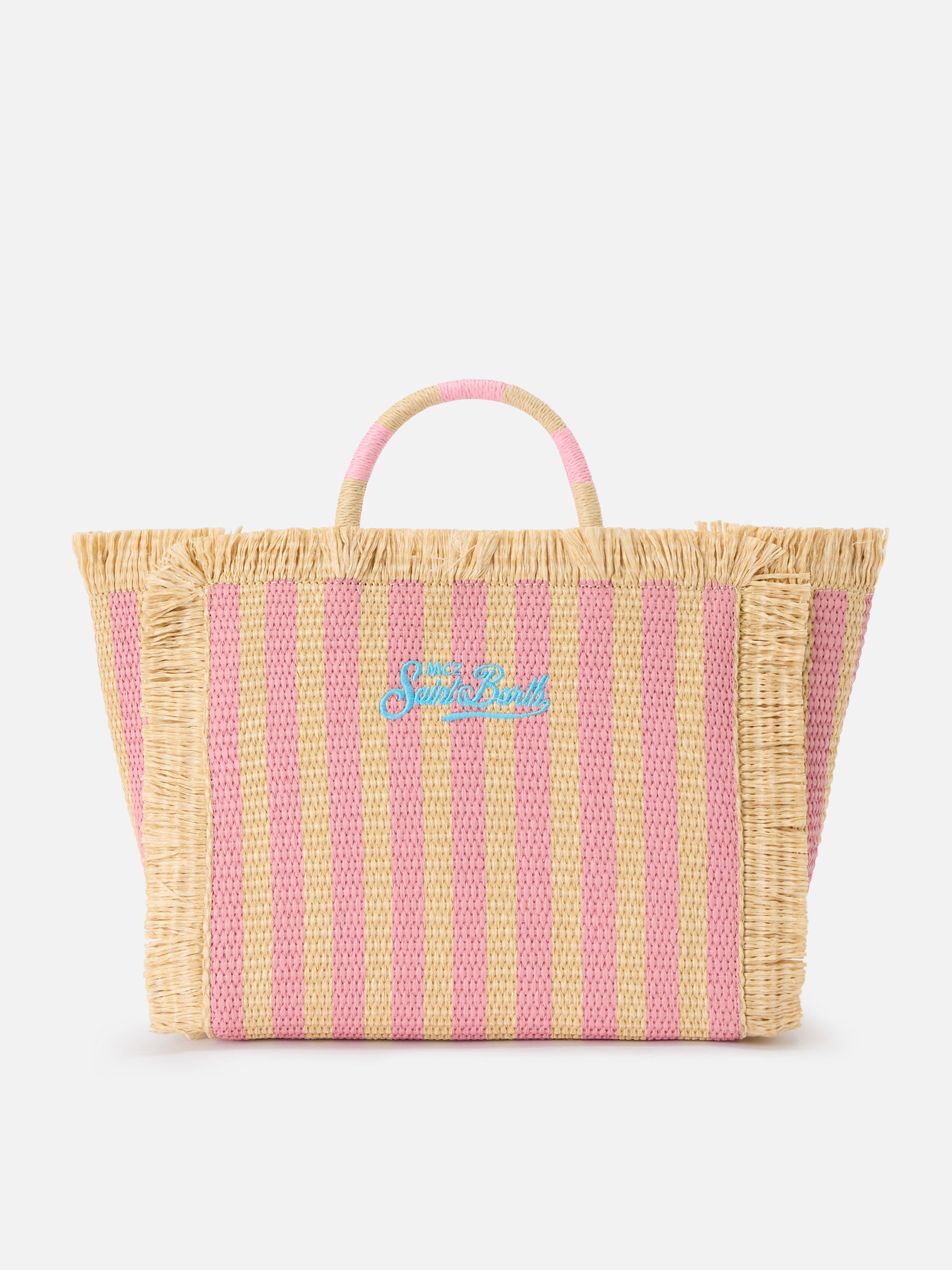 mc2-saint-barth-borsa-colette-in-tessuto-effetto-paglia-a-righe-con-logo-ricamat image 4