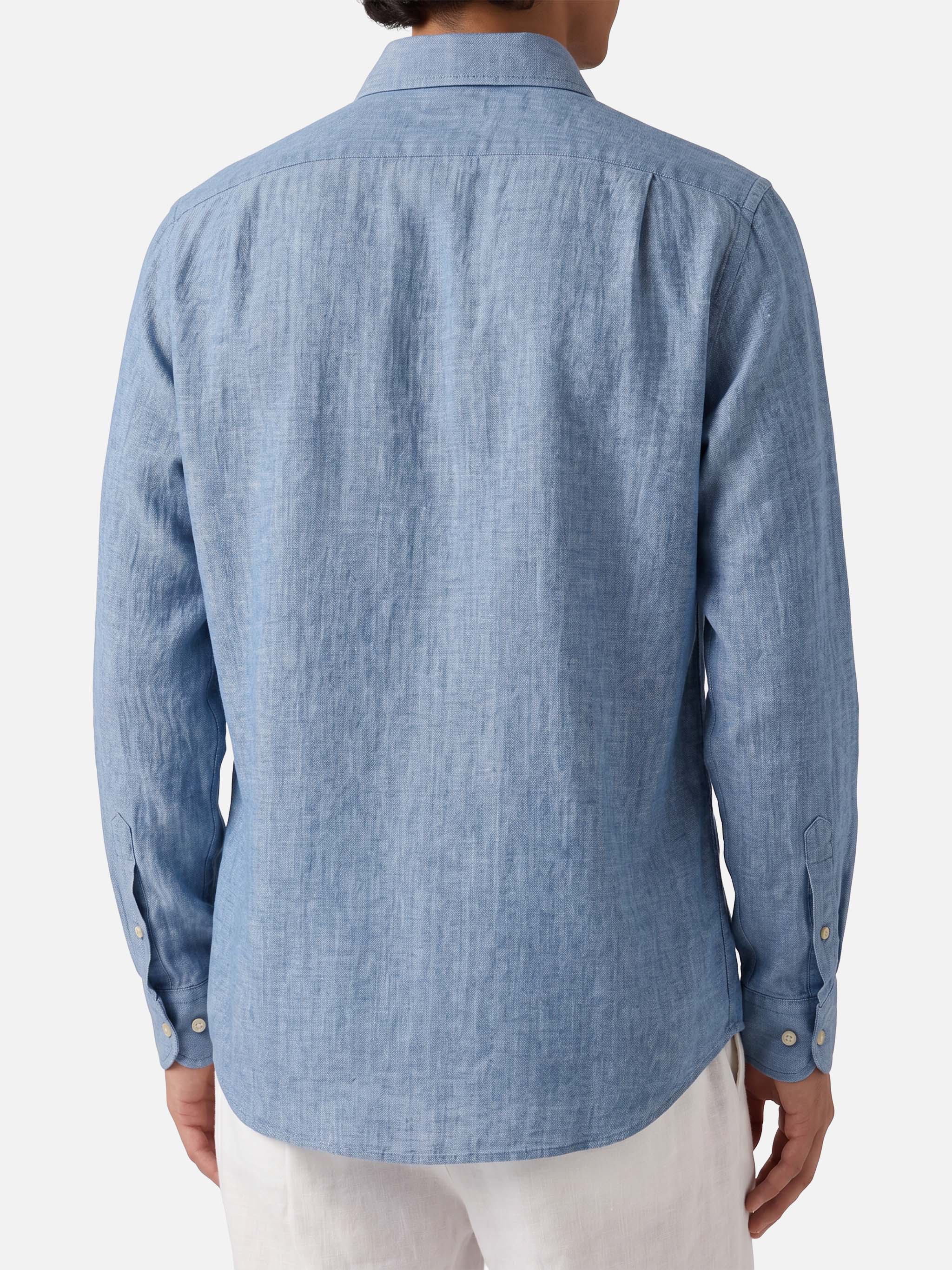 camicia-mc2-saint-barth-raphael-in-chambray-denim-chiaro-di-puro-lino image 2