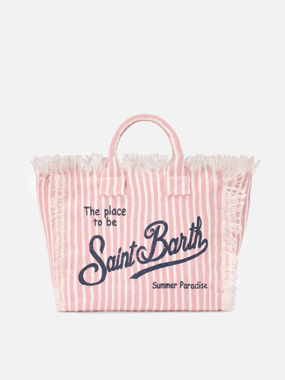 mc2-saint-barth-colette-borsa-in-lino-a-righe-rosa-e-bianche image 1