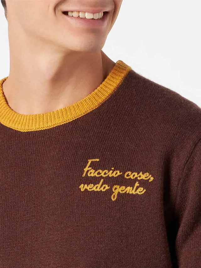 mc2-saint-barth-maglia-heron-ricamo-faccio-cose-vedo-gente-misto-cashmere image 1