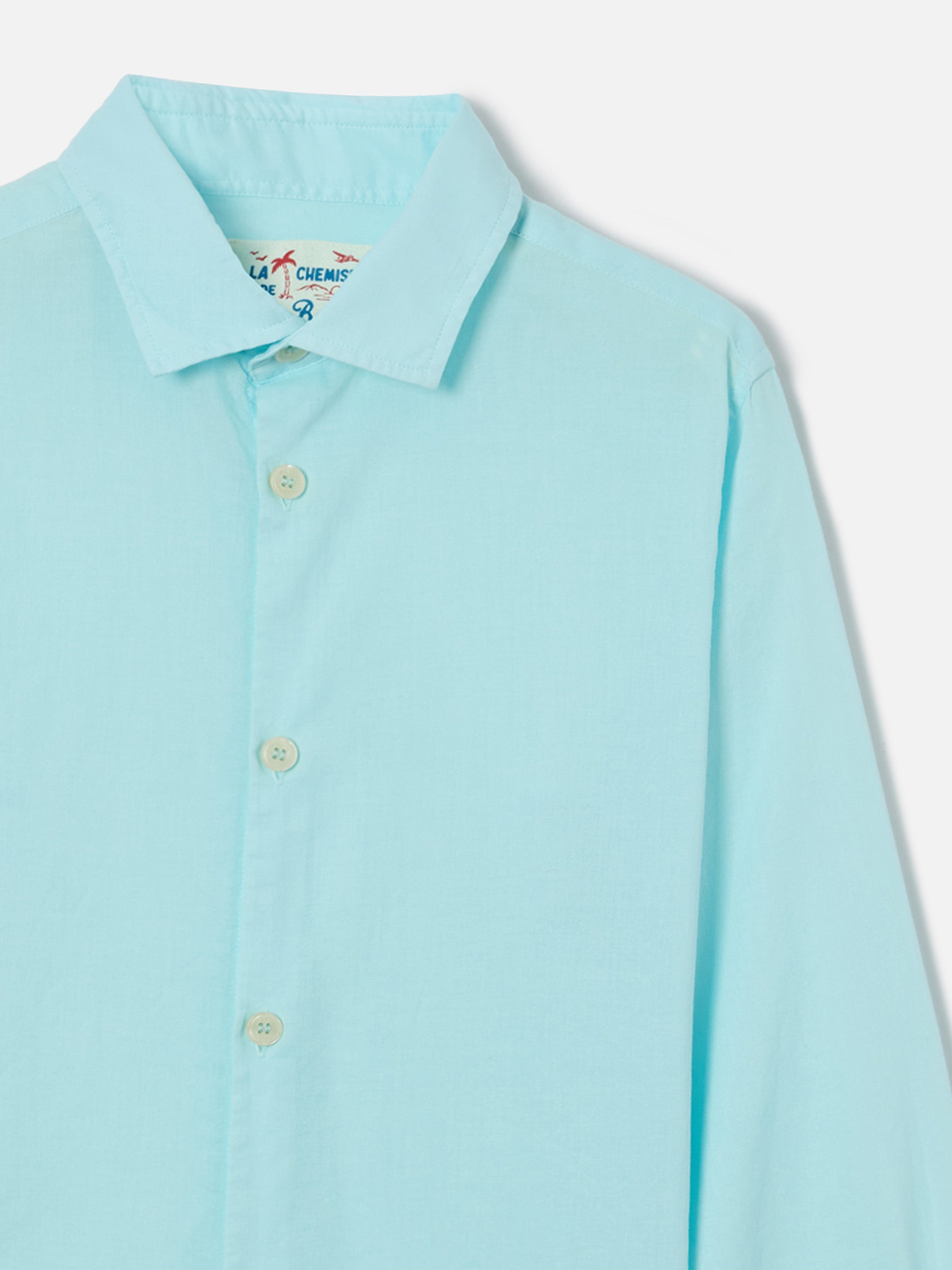 mc2-saint-barth-camicia-bambino-chemise-jr-cotone-voile-verde-acqua image 2