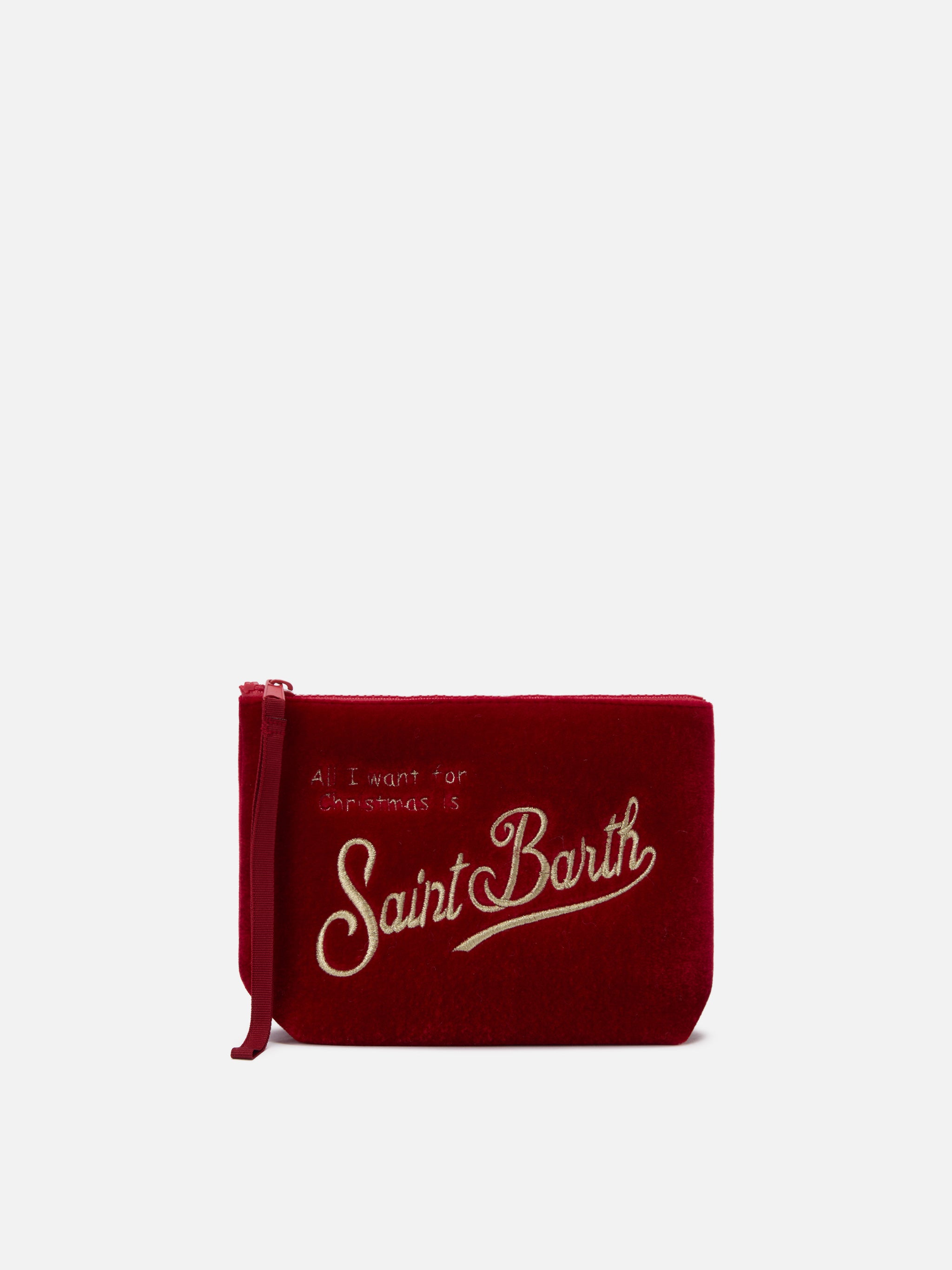 mc2-saint-barth-aline-velvet-pochette-in-velluto-rosso-21x15-5x7-cm image 1