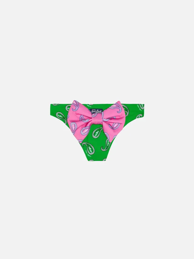 mc2-saint-barth-virgo-slip-mare-bambina-verde-stampa-paisley image 1