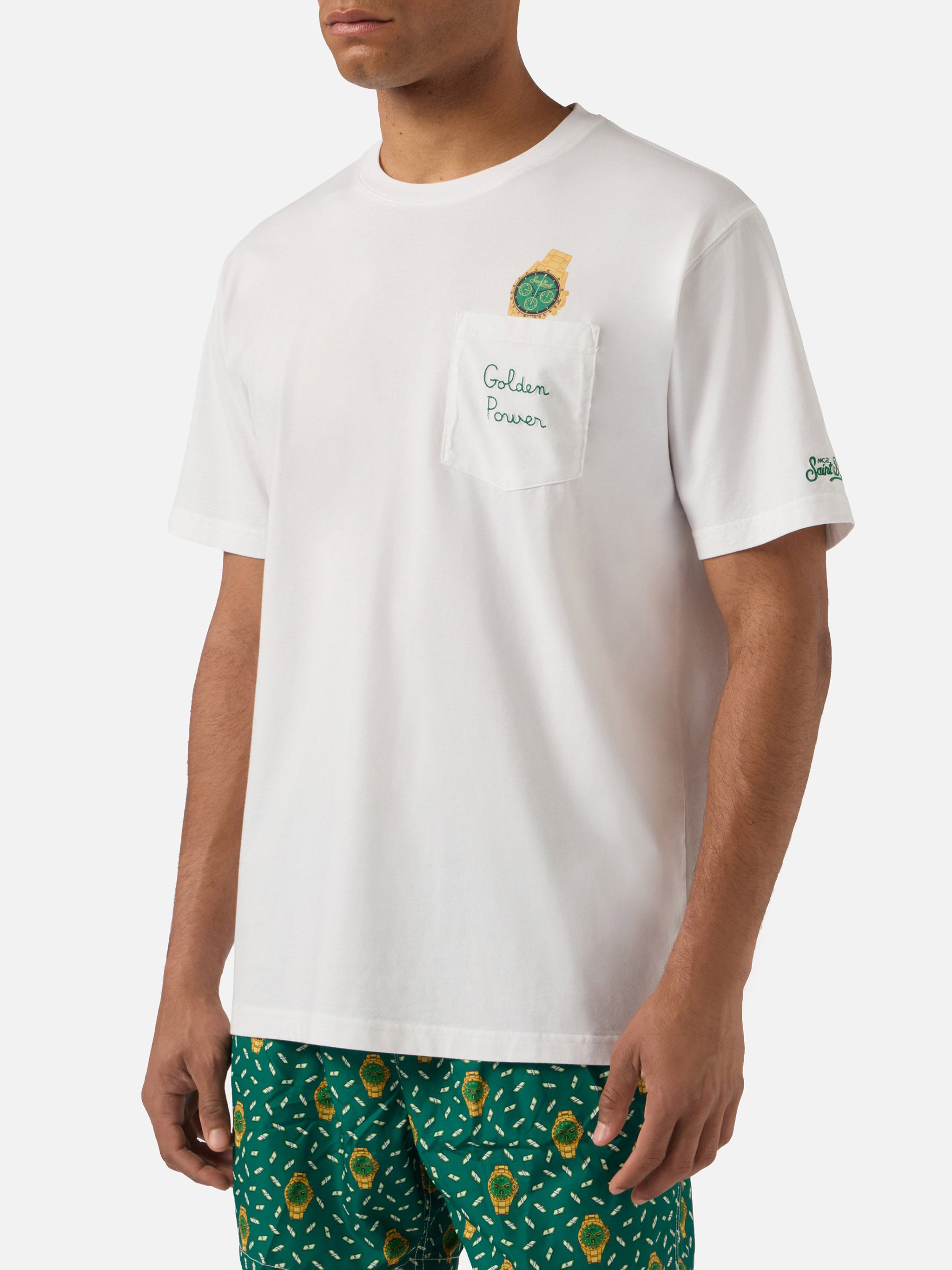 mc2-saint-barth-t-shirt-austin-uomo-bianca-cotone-golden-power image 3