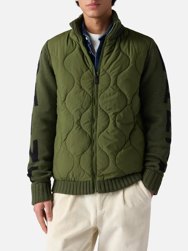 mc2-saint-barth-giacca-uomo-whistler-verde-militare-eco-padded image 1