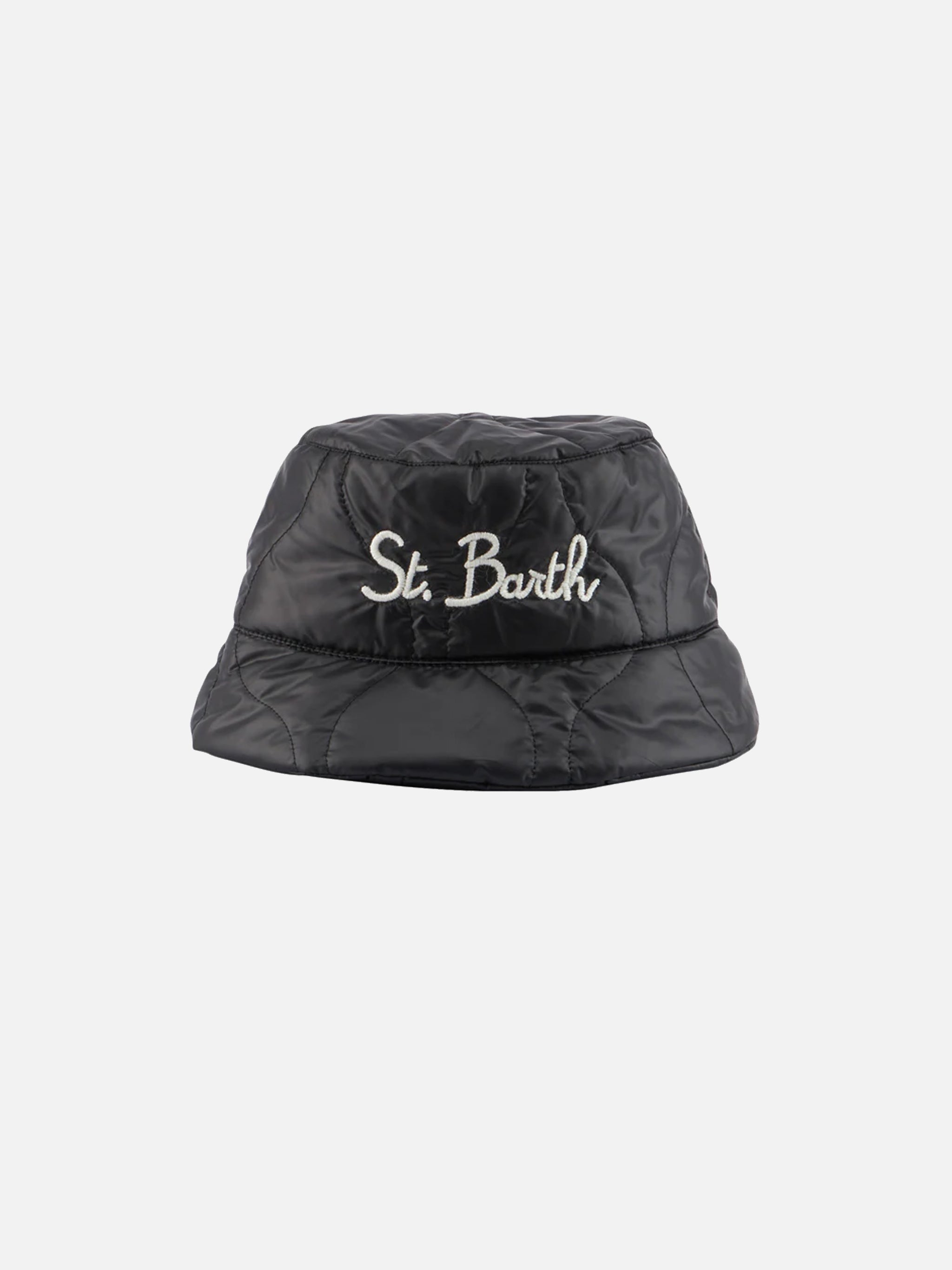 mc2-saint-barth-bucket-hat-jude-nero-tinta-unita-in-tessuto-tecnico-trapuntato image 1