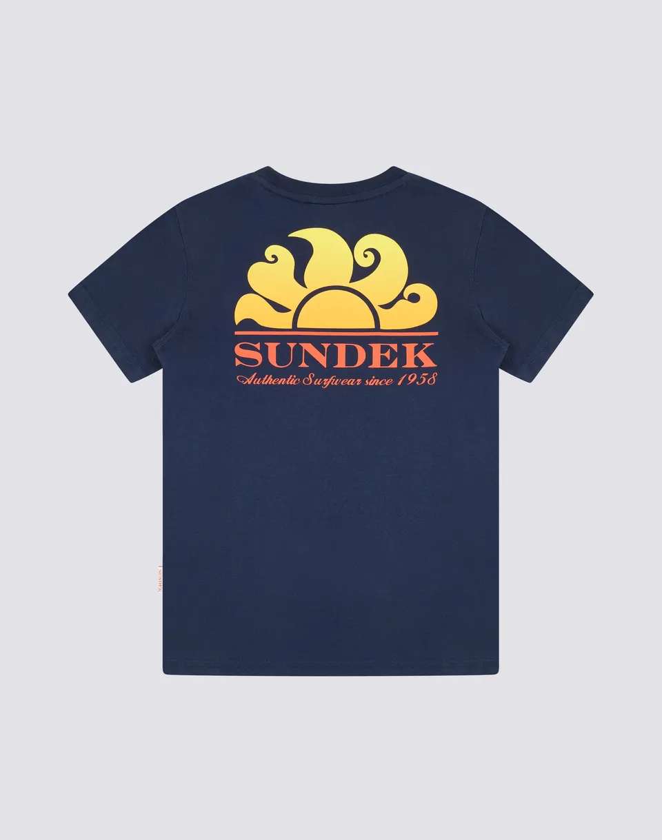 sundek-mini-new-herbert-t-shirt-bambino-logo-shaded-con-taschino image 1