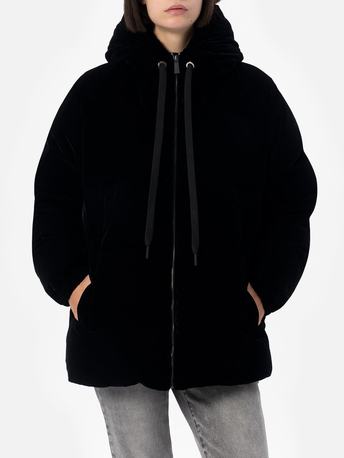 mc2-saint-barth-piumino-geneve-velluto-nero-cappuccio-donna image 1