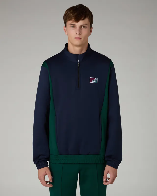 australian-classic-crewneck-blu-navy-felpa-girocollo-mezza-zip-con-tasche image 1