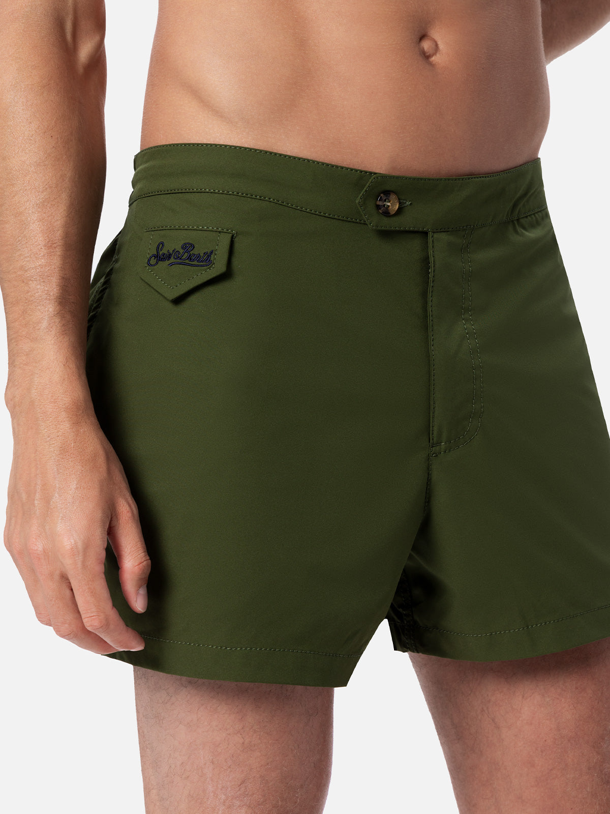 costume-da-bagno-uomo-mc2-saint-barth-harrys-verde-militare-tinta-unita-vestibil image 4