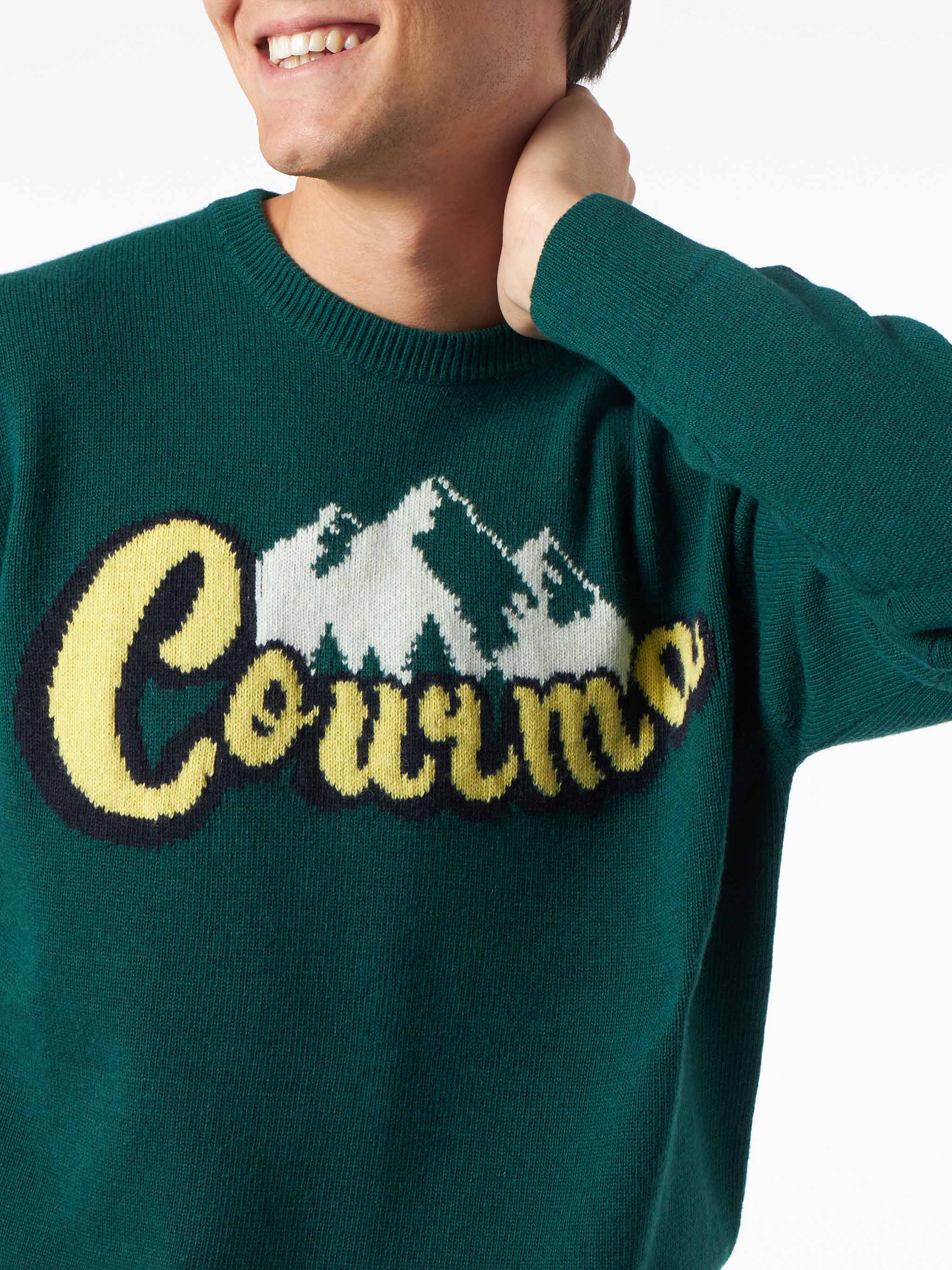 mc2-saint-barth-heron-maglia-uomo-misto-lana-verde-jacquard-courma-montagne image 2