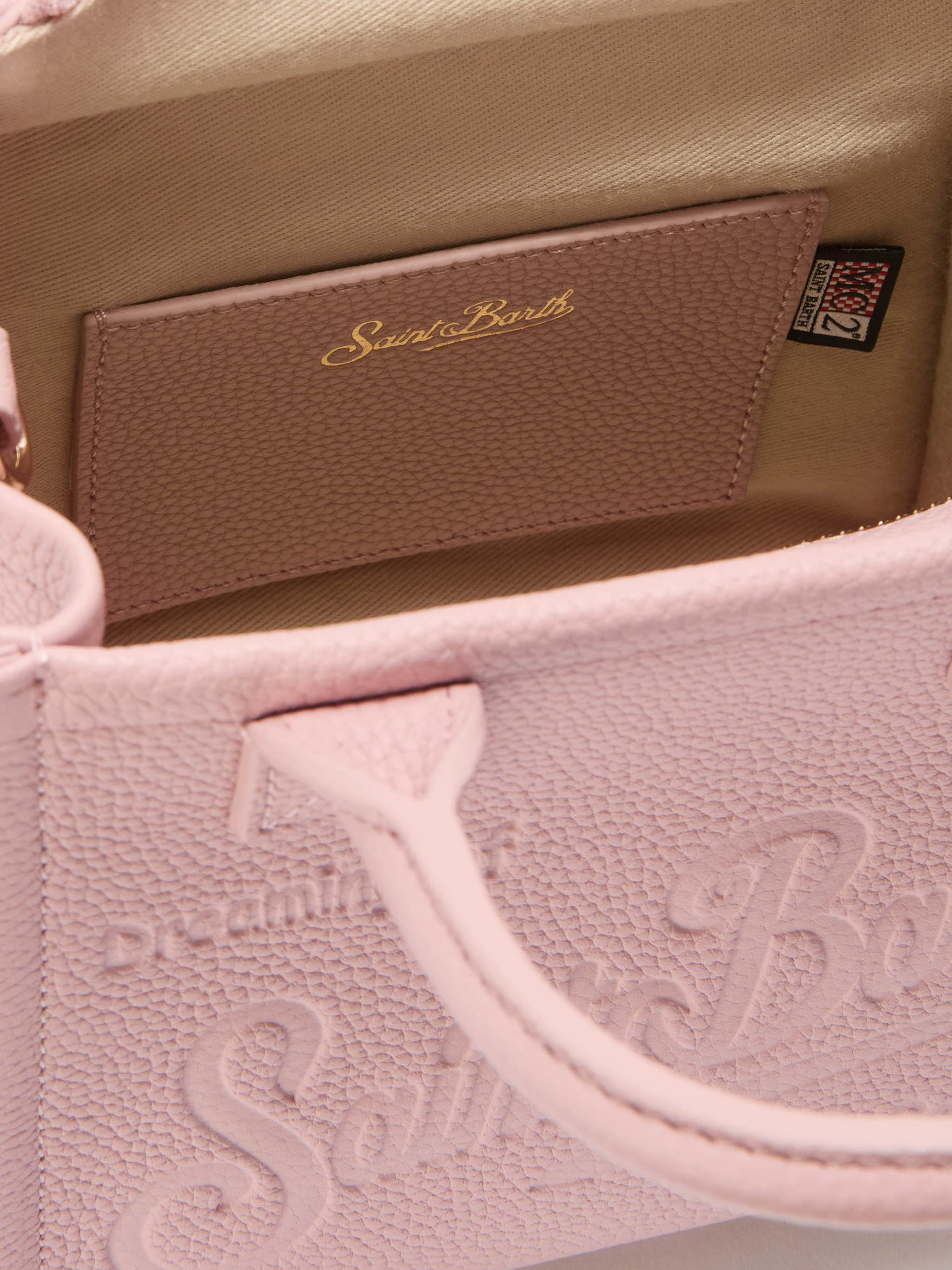 mc2-saint-barth-vanity-bag-mini-borsa-a-spalla-in-pelle-martellata-rosa-18x16x10 image 5