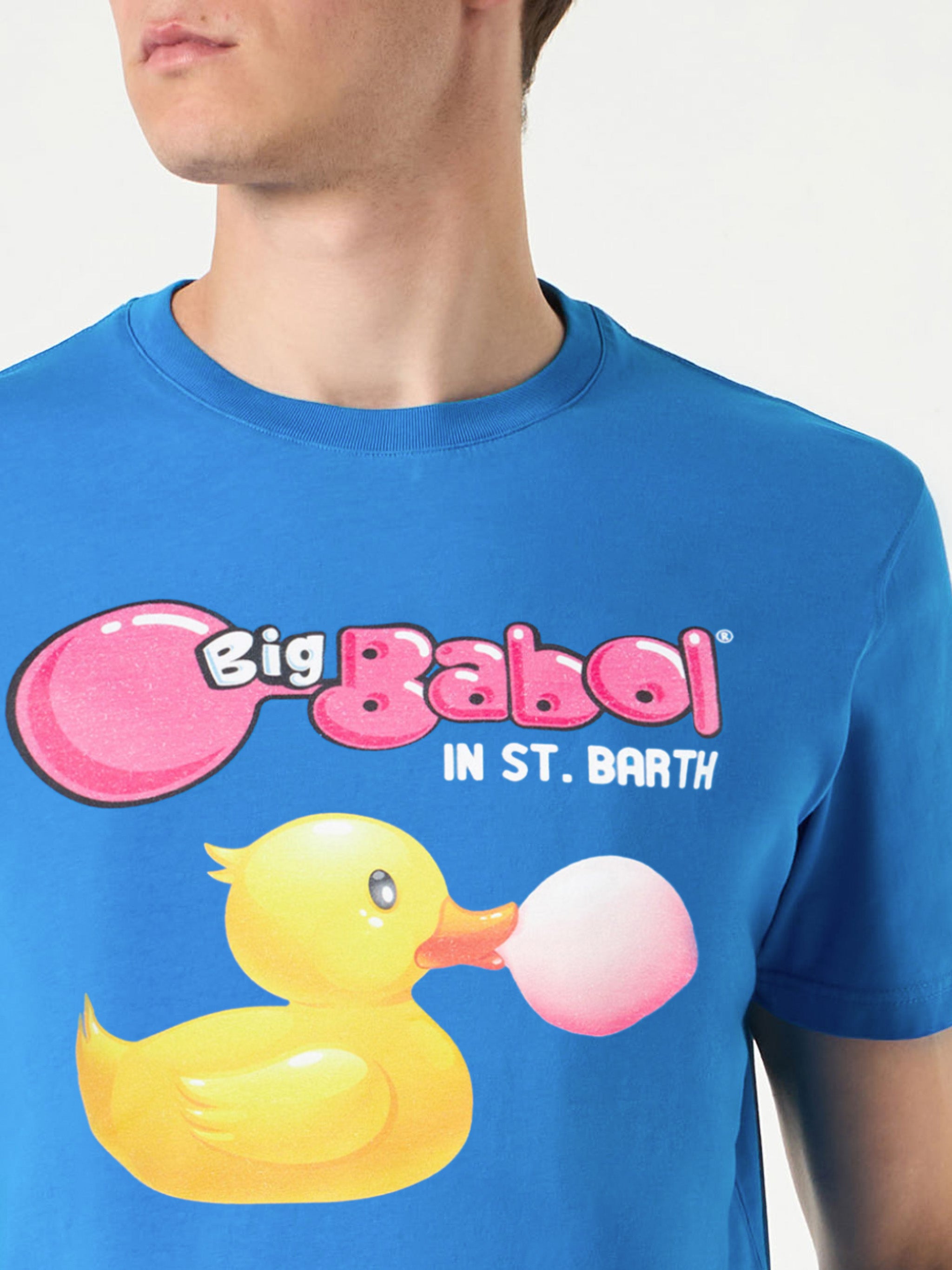 mc2-saint-barth-t-shirt-uomo-ducky-x-big-babol-special-edition-bluette-cotone image 3