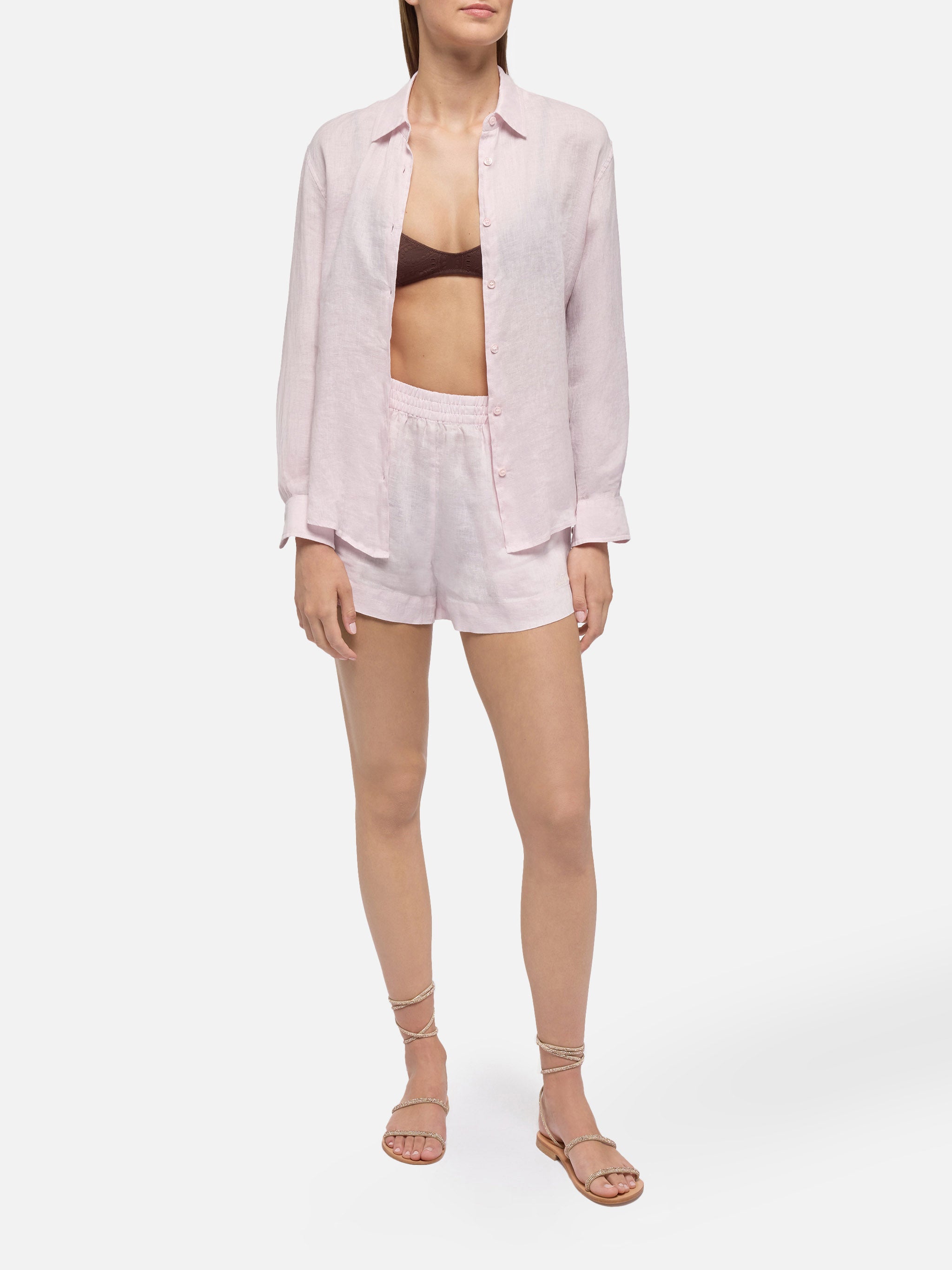 mc2-saint-barth-meave-shorts-donna-pull-up-in-lino-rosa image 2