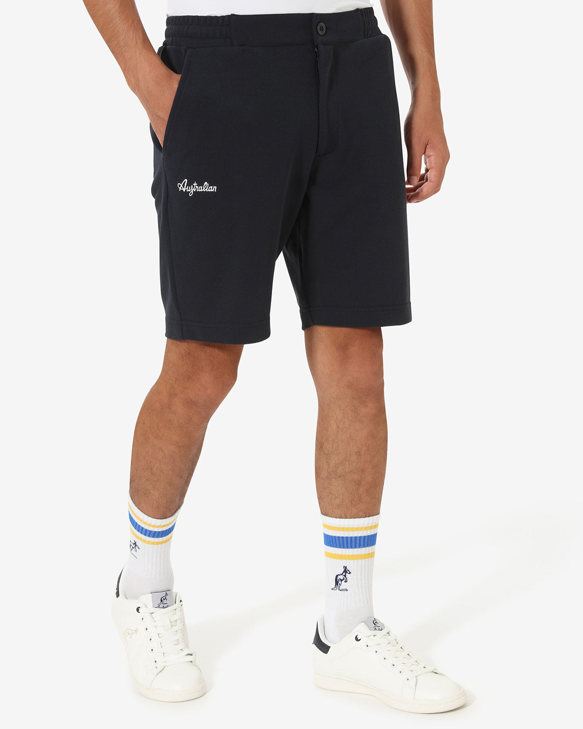 australian-club-short-sportswear-pantaloncini-piquet-blu-navy-con-zip image 1