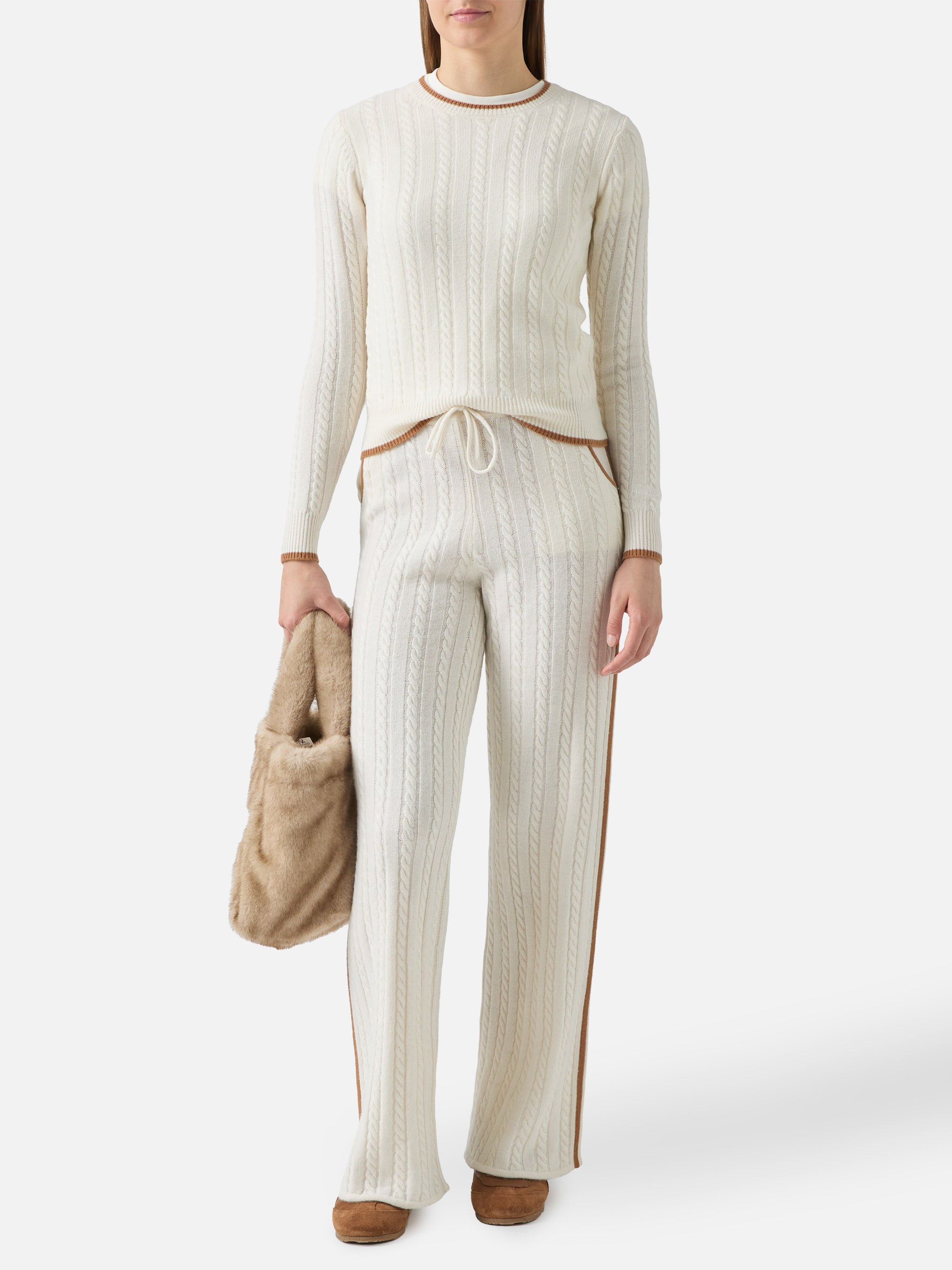 mc2-saint-barth-laroche-maglione-trecce-lana-donna-bianco image 3