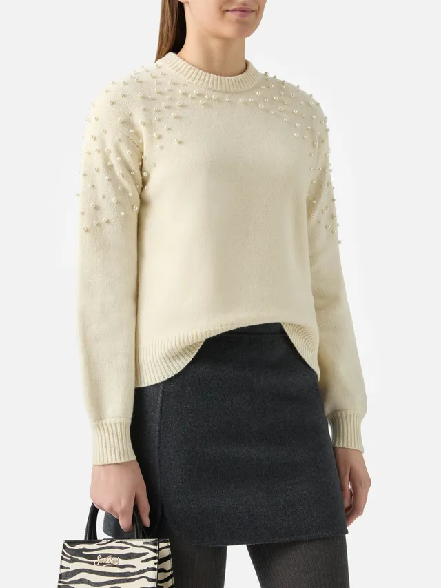 mc2-saint-barth-maglione-danya-bianco-misto-lana-con-perle image 1