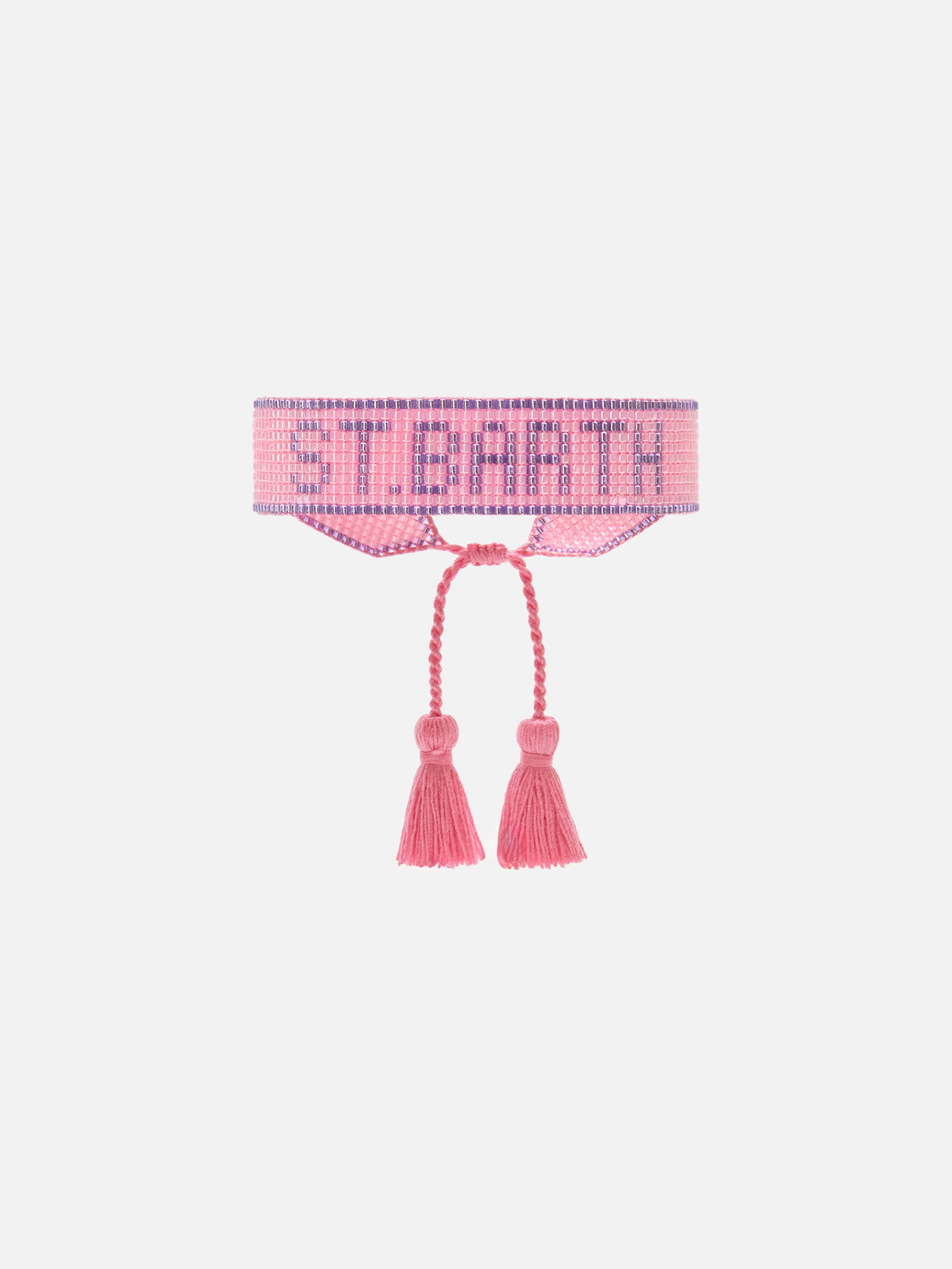 mc2-saint-barth-bracciale-peabc001-tessuto-rosa-e-viola-con-lettering-perline image 1