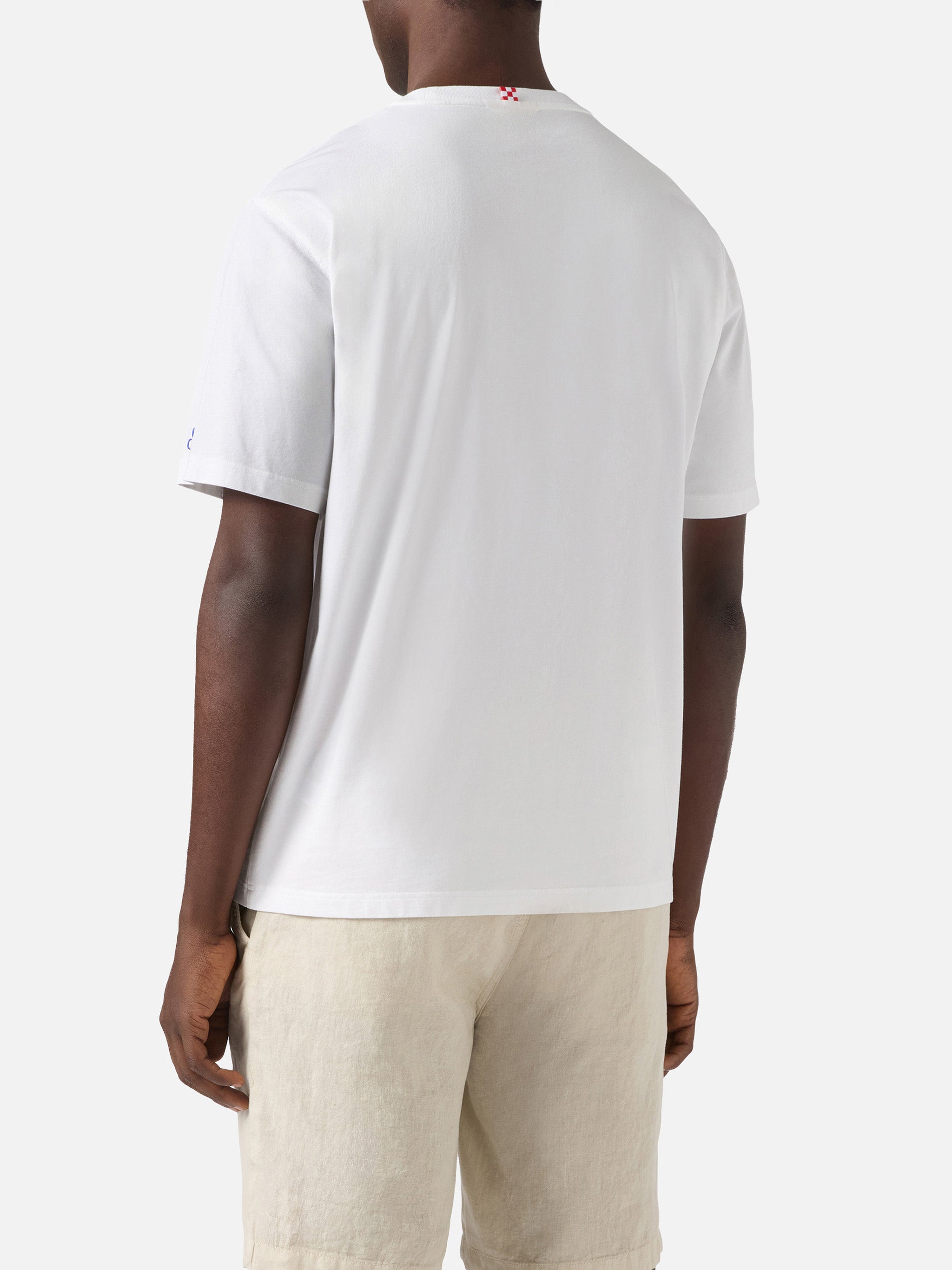mc2-saint-barth-t-shirt-portofino-uomo-bianca-in-cotone-con-ricamo-king-of-the-g image 4