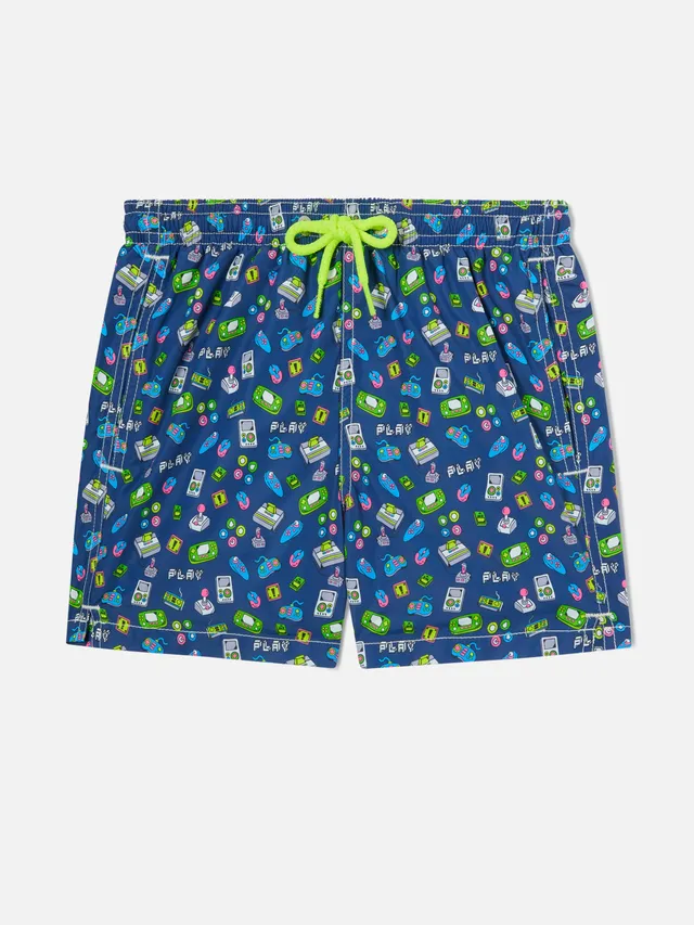 mc2-saint-barth-costume-bagno-bambino-blu-stampa-games-retr-quick-dry image 1