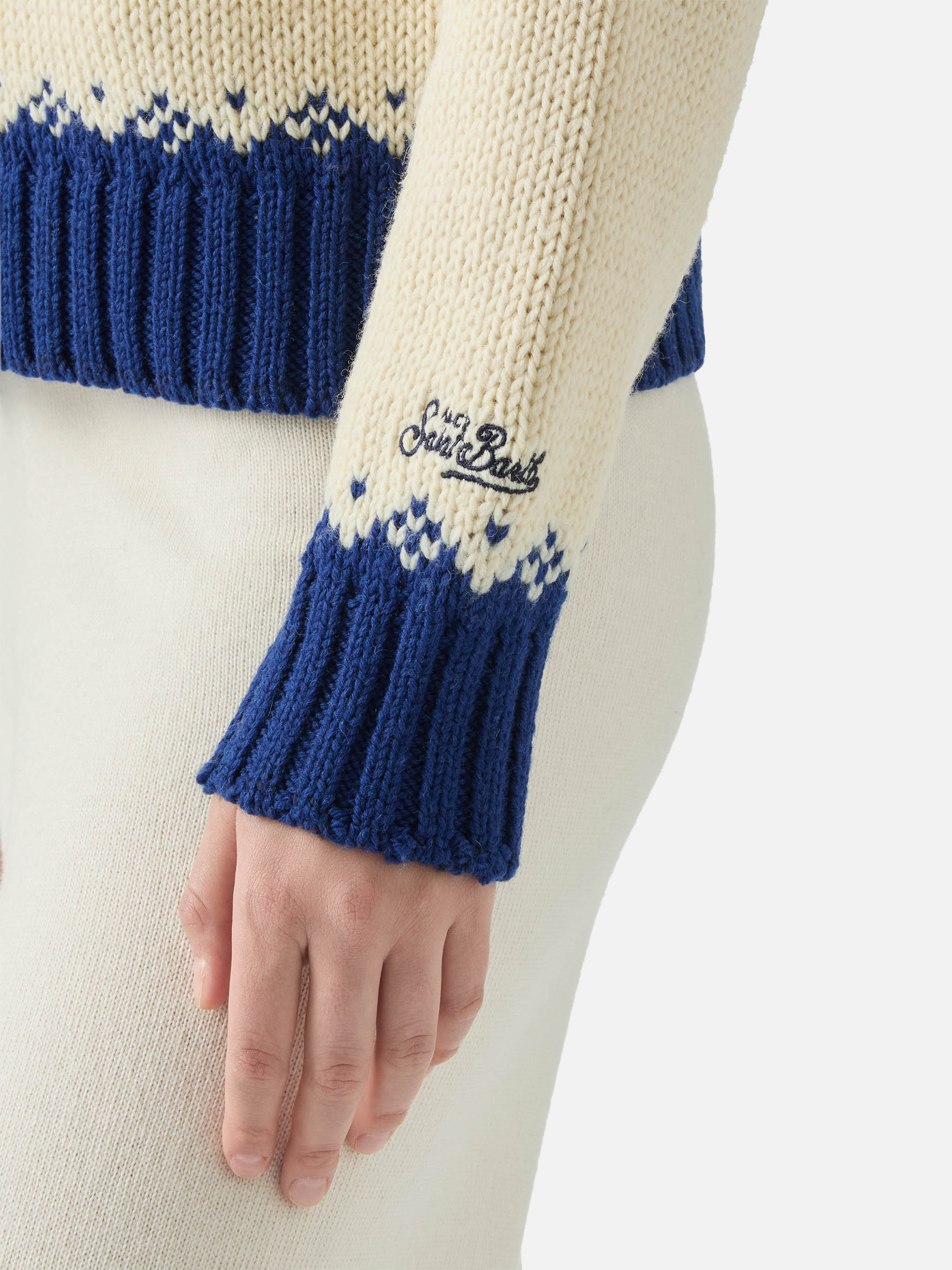 mc2-saint-barth-maglione-kyla-in-lana-grigio-con-jacquard-st-moritz image 5
