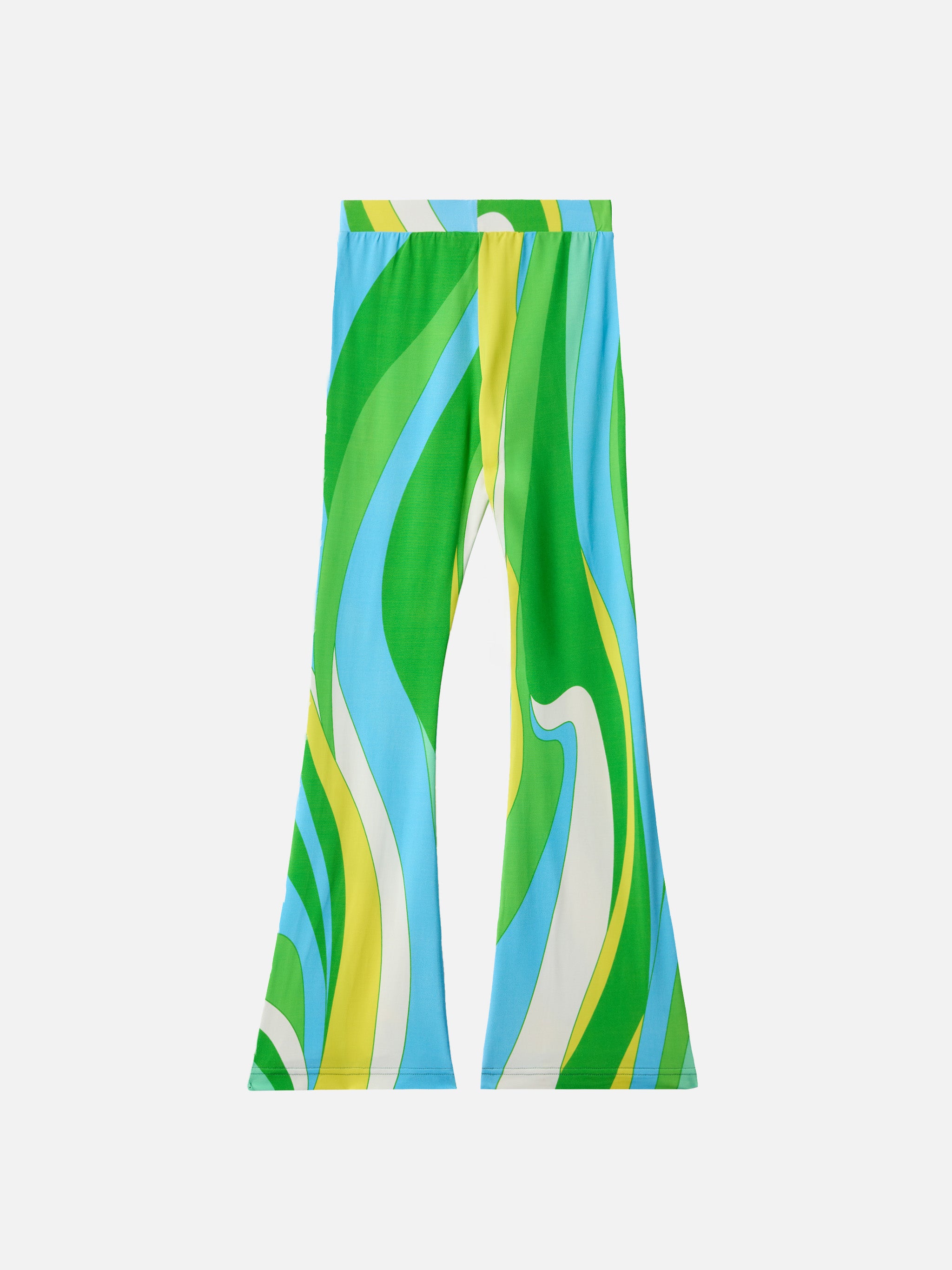 pantaloni-flare-bambina-mc2-saint-barth-gwenda-jr-con-stampa-shape-wave-verde-e- image 3