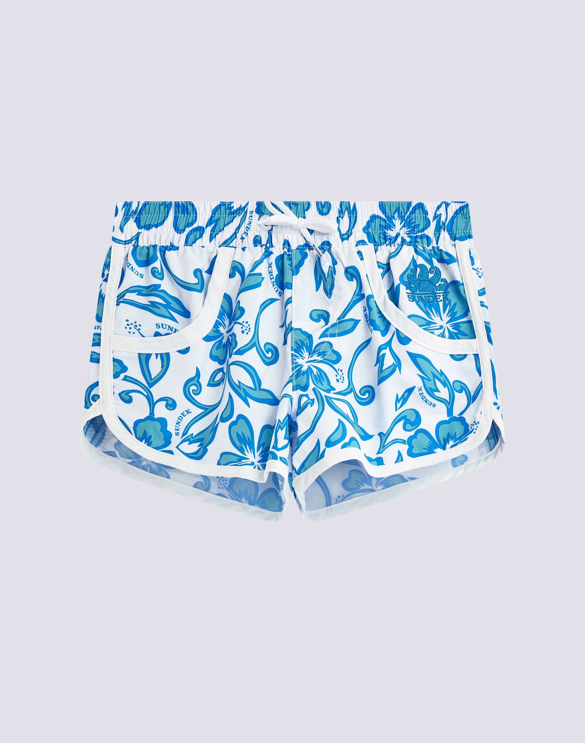 sundek-margate-g536bdrt323-pantaloncino-mare-corto-bambina-stampa-hibiscus-repre image 2