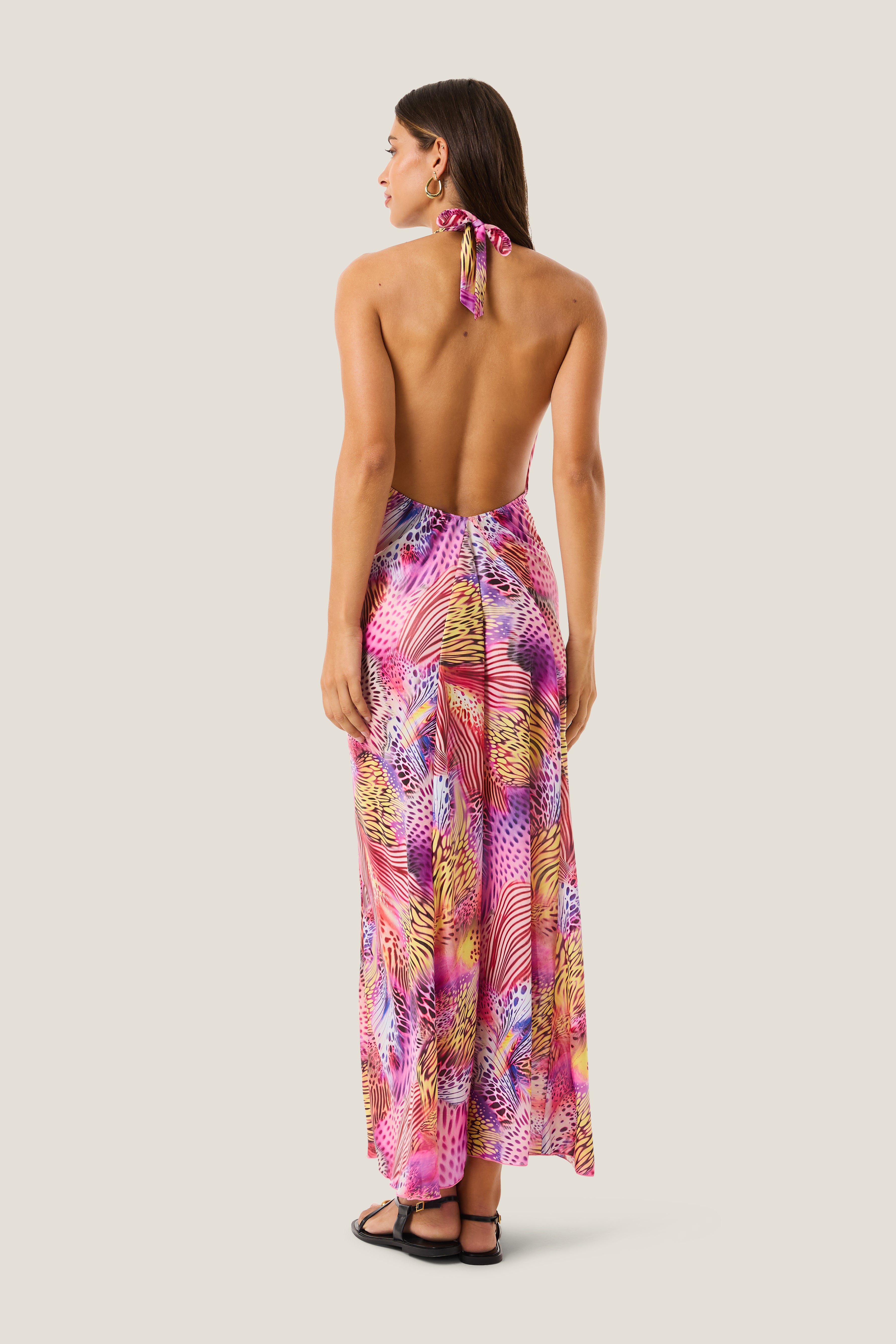 4giveness-abito-lungo-pink-butterfly-donna-cover-up image 2