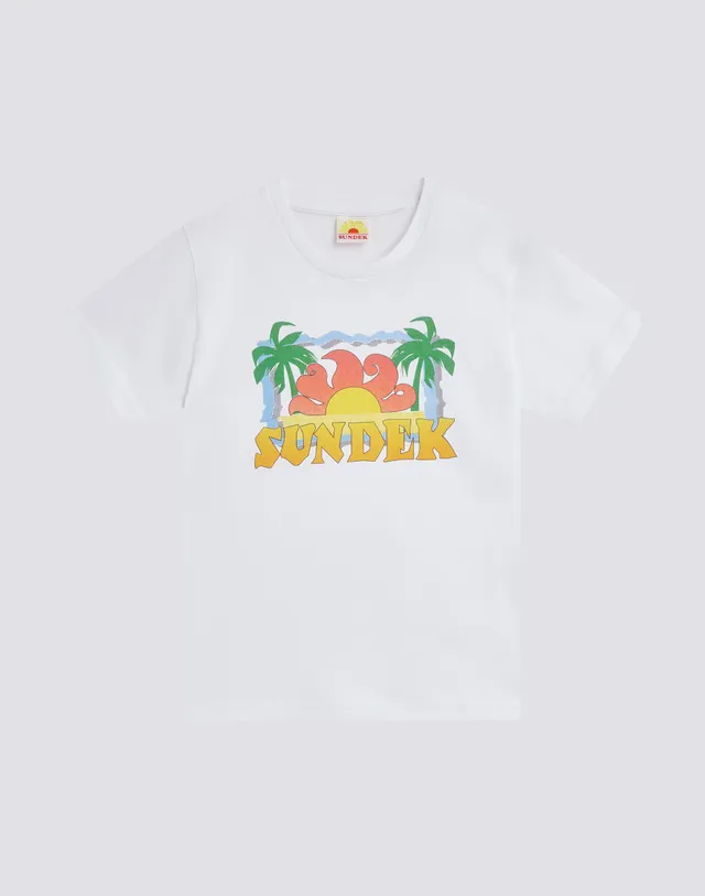 sundek-t-shirt-bambino-manica-corta-con-stampa-palme-d-archivio image 1