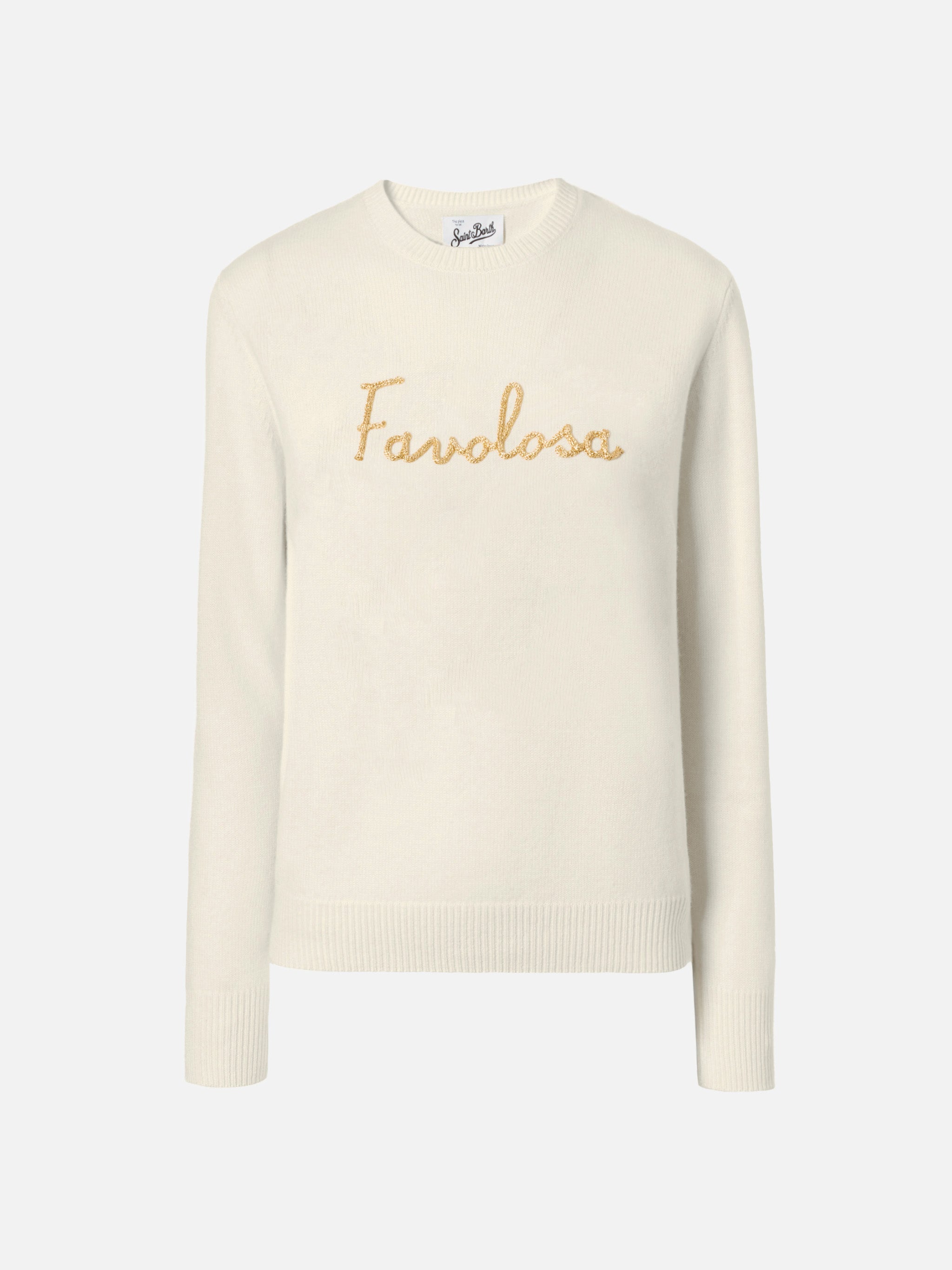 mc2-saint-barth-new-queen-maglione-misto-cashmere-bianco-ricamo-favolosa image 5
