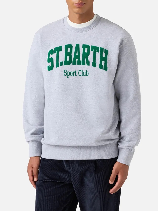 mc2-saint-barth-soho-felpa-uomo-cotone-grigio-melange-st-barth-sport-club image 1