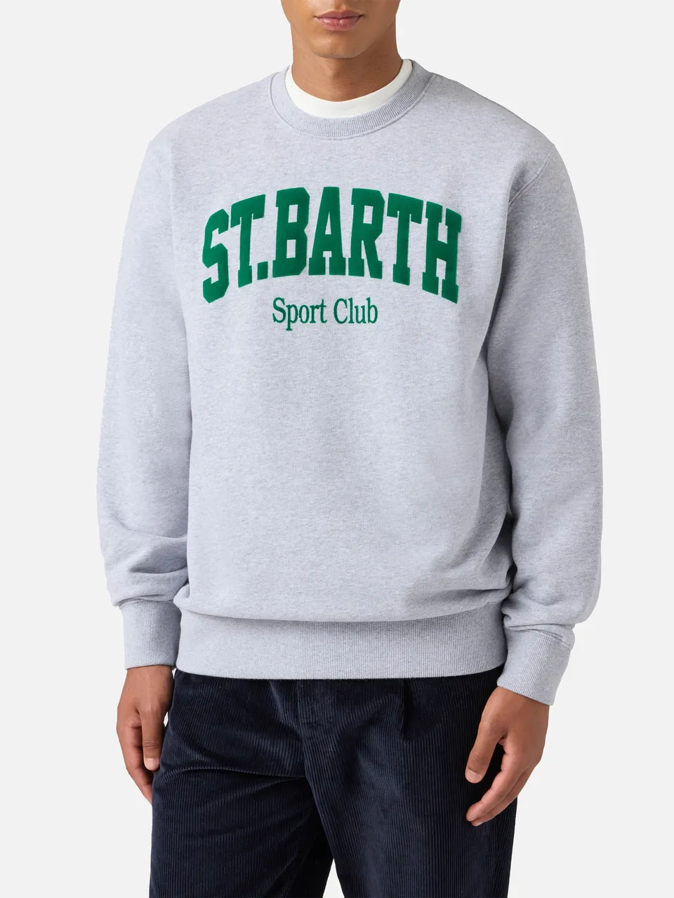 mc2-saint-barth-soho-felpa-uomo-cotone-grigio-melange-st-barth-sport-club image 1