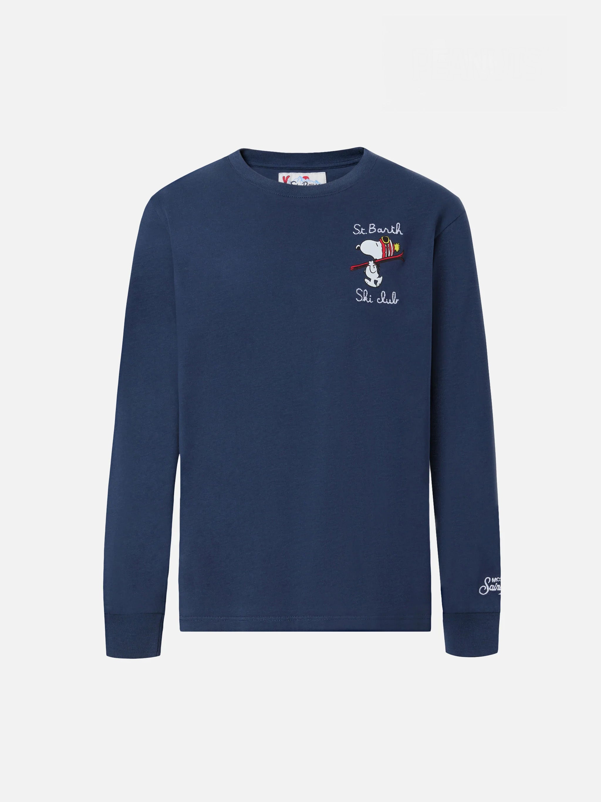 mc2-saint-barth-t-shirt-luton-jr-warm-bambino-blu-stampa-snoopy-special-edition image 1