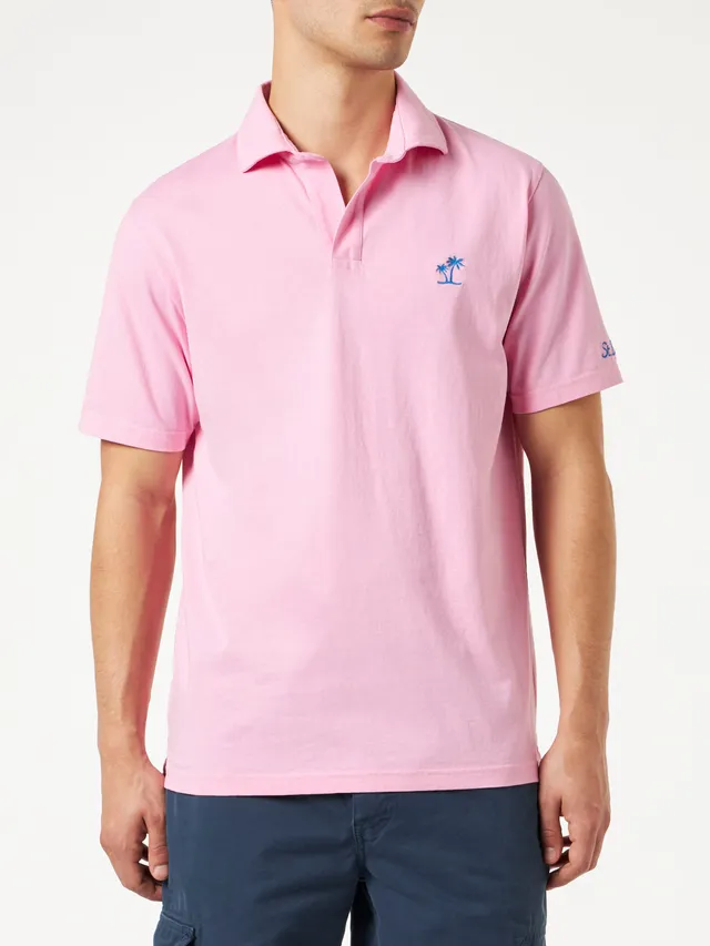 mc2-saint-barth-polo-brighton-da-uomo-rosa-in-cotone-jersey-con-trattamento-garm image 1