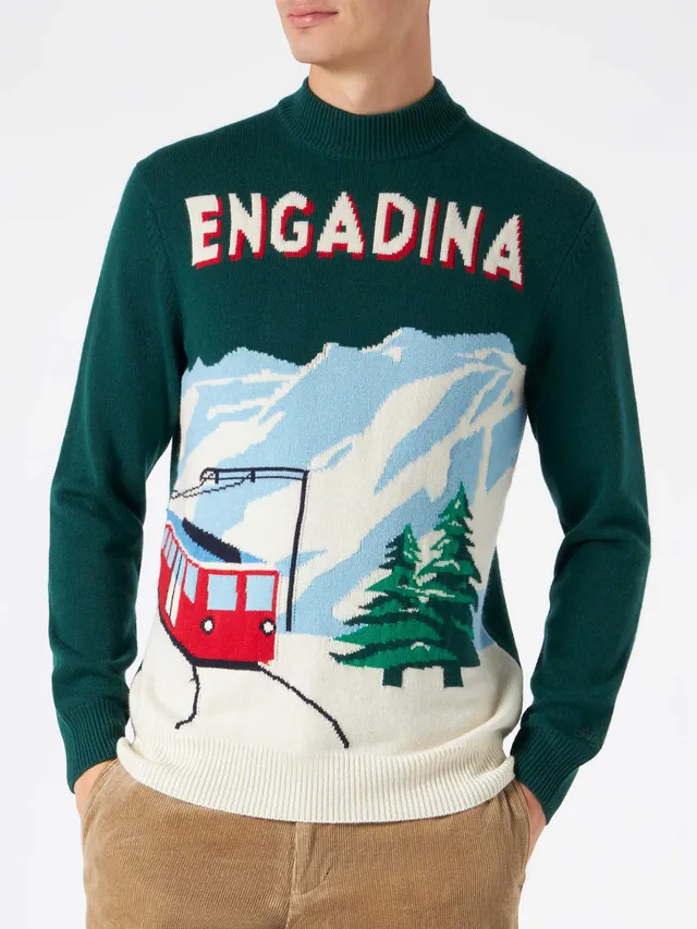 mc2-saint-barth-davos-dav0002-maglia-uomo-mezzo-collo-verde-engadina-misto-cashm image 1