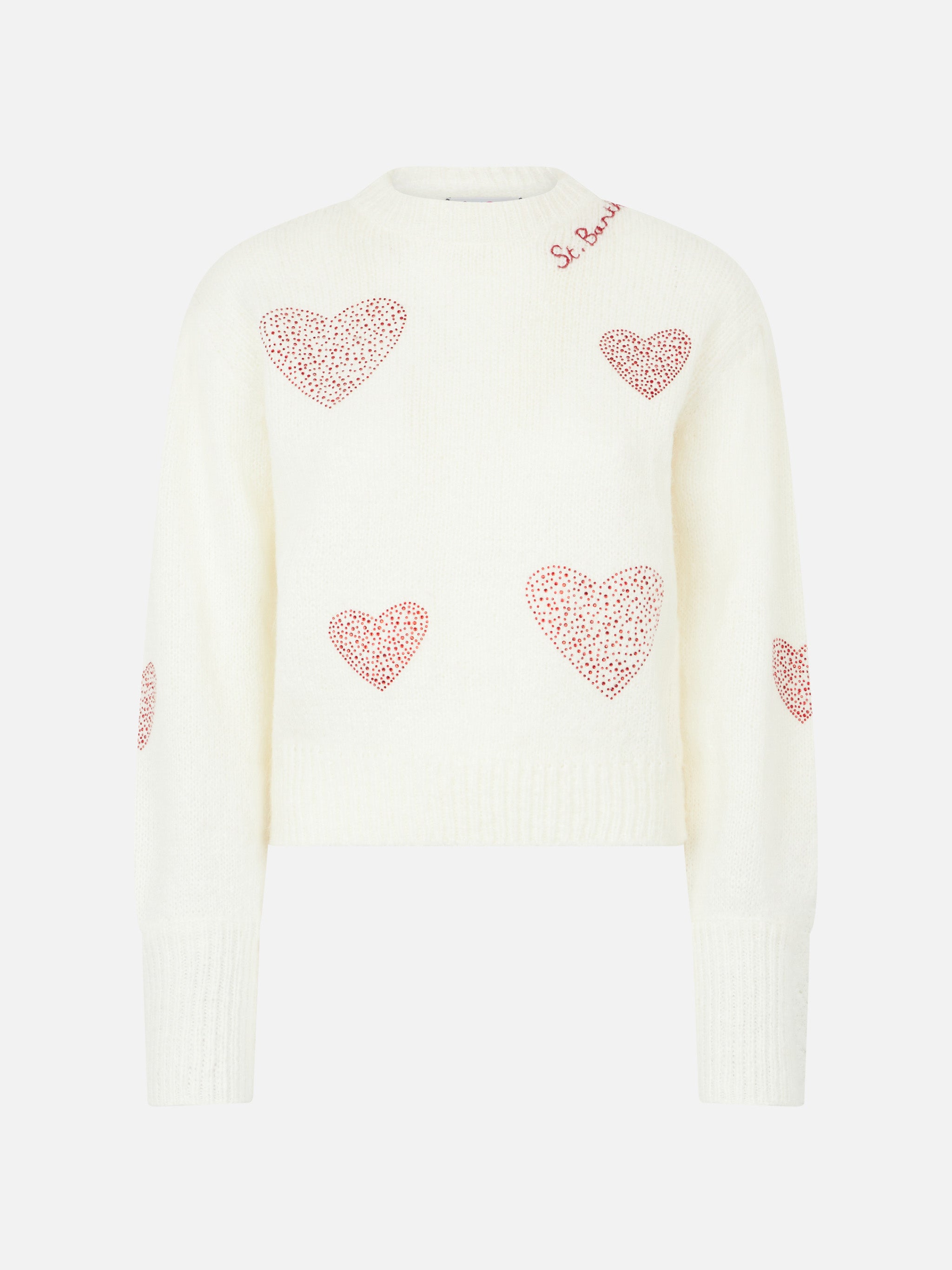mc2-saint-barth-maglione-bloom-soft-bianco-donna-con-cuori-in-strass-rossi image 4