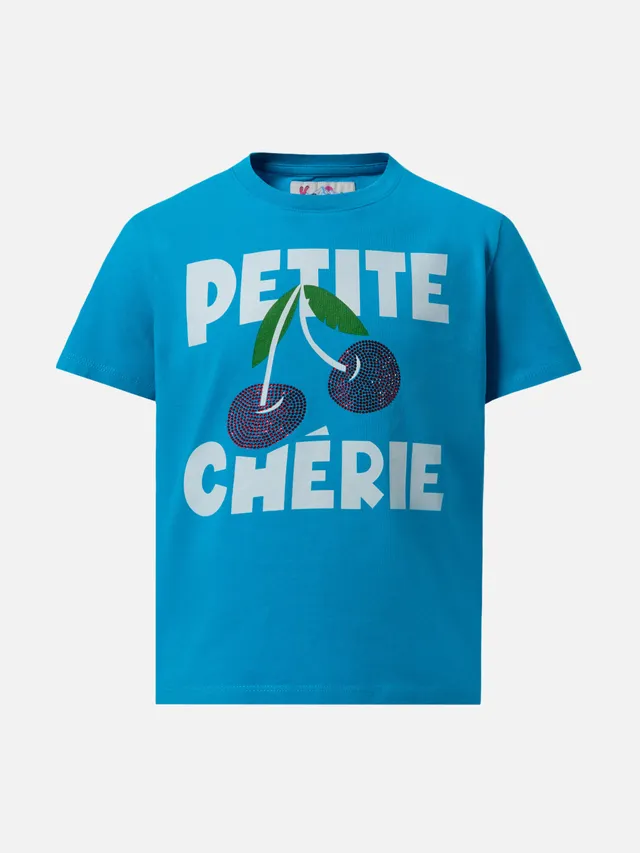 mc2-saint-barth-petite-ch-rie-t-shirt-bambina-cotone-pesante-ciliegie-strass-azz image 1