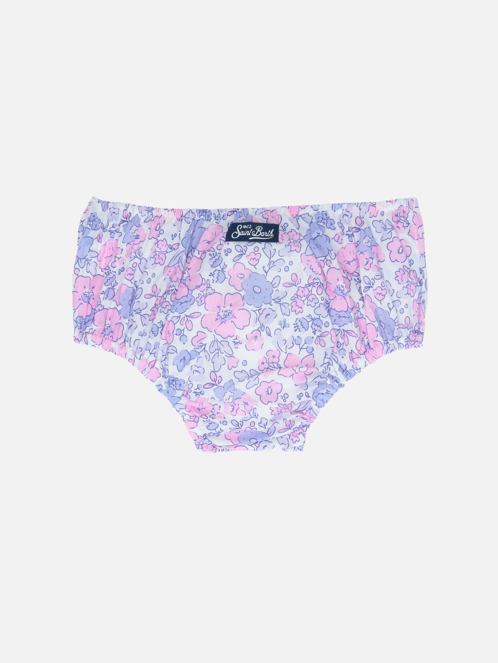 mc2-saint-barth-pimmy-bloomer-neonata-in-cotone-con-stampa-fiori-rosa image 2