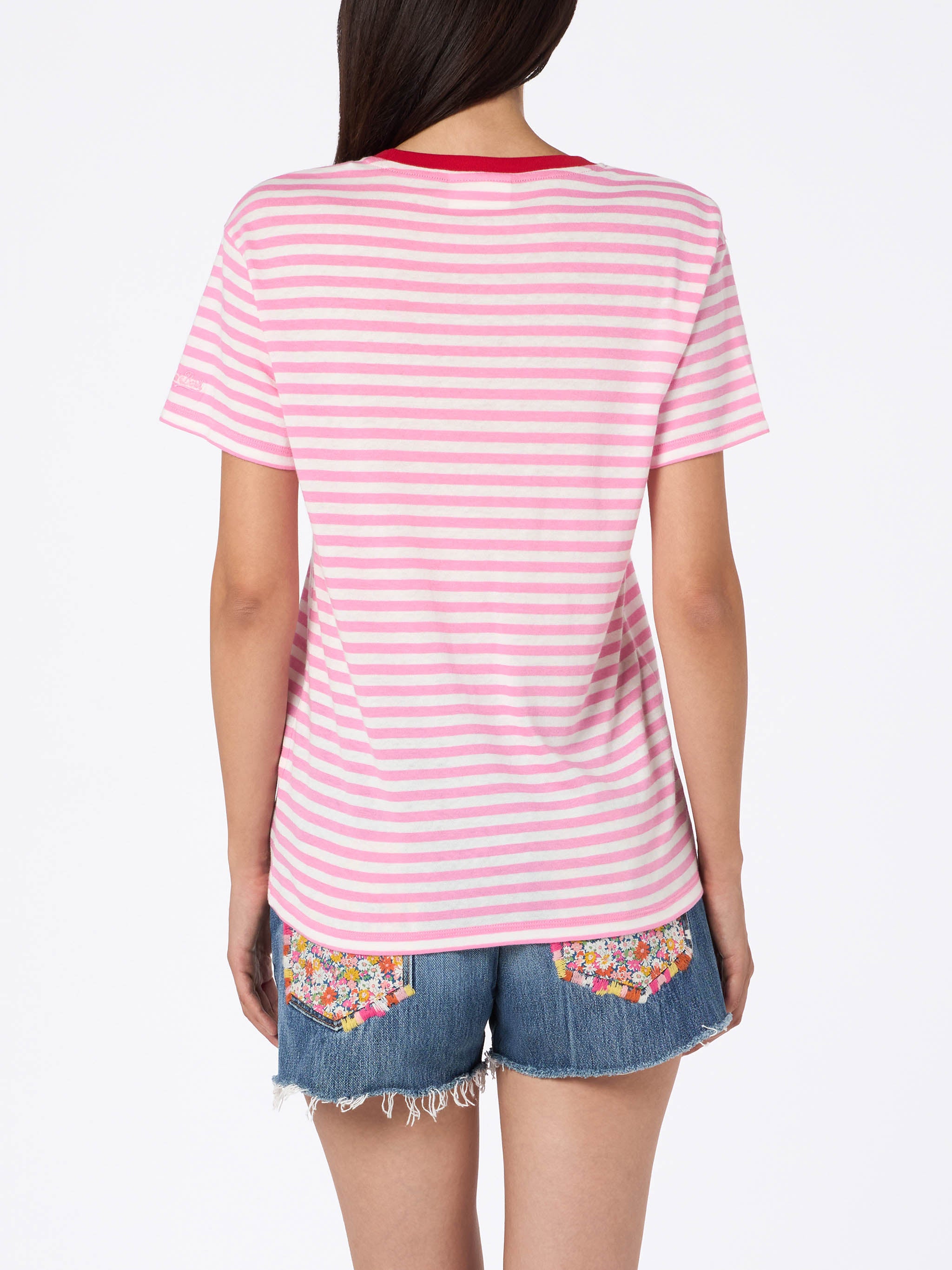 mc2-saint-barth-t-shirt-emilie-in-cotone-a-righe-con-ricamo-summer-lover image 3