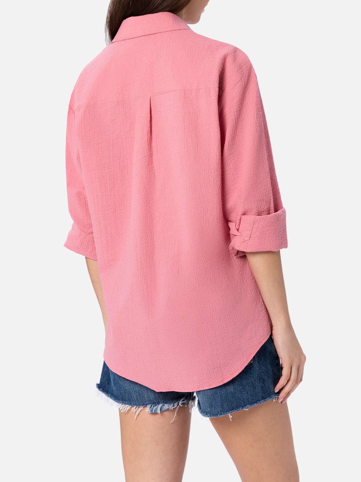 mc2-saint-barth-aisha-camicia-seersucker-rosa-tinta-unita-maniche-lunghe image 3
