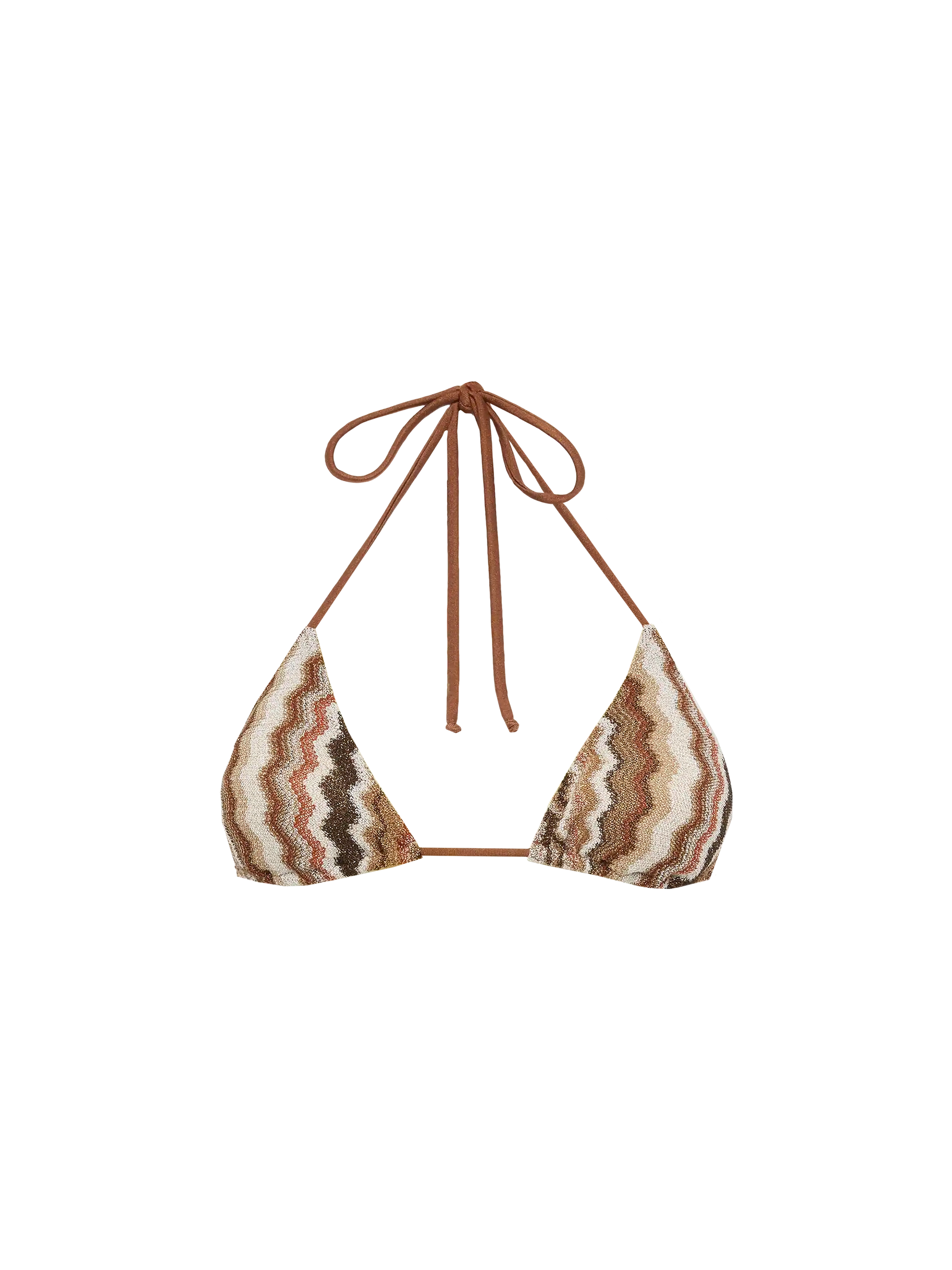 mc2-saint-barth-leah-top-a-triangolo-raschel-motivo-chevron-marrone image 1
