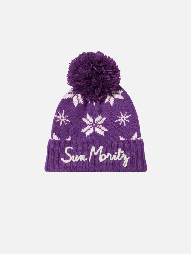 mc2-saint-barth-cappello-holden-in-maglia-viola-con-motivo-norvegese image 1