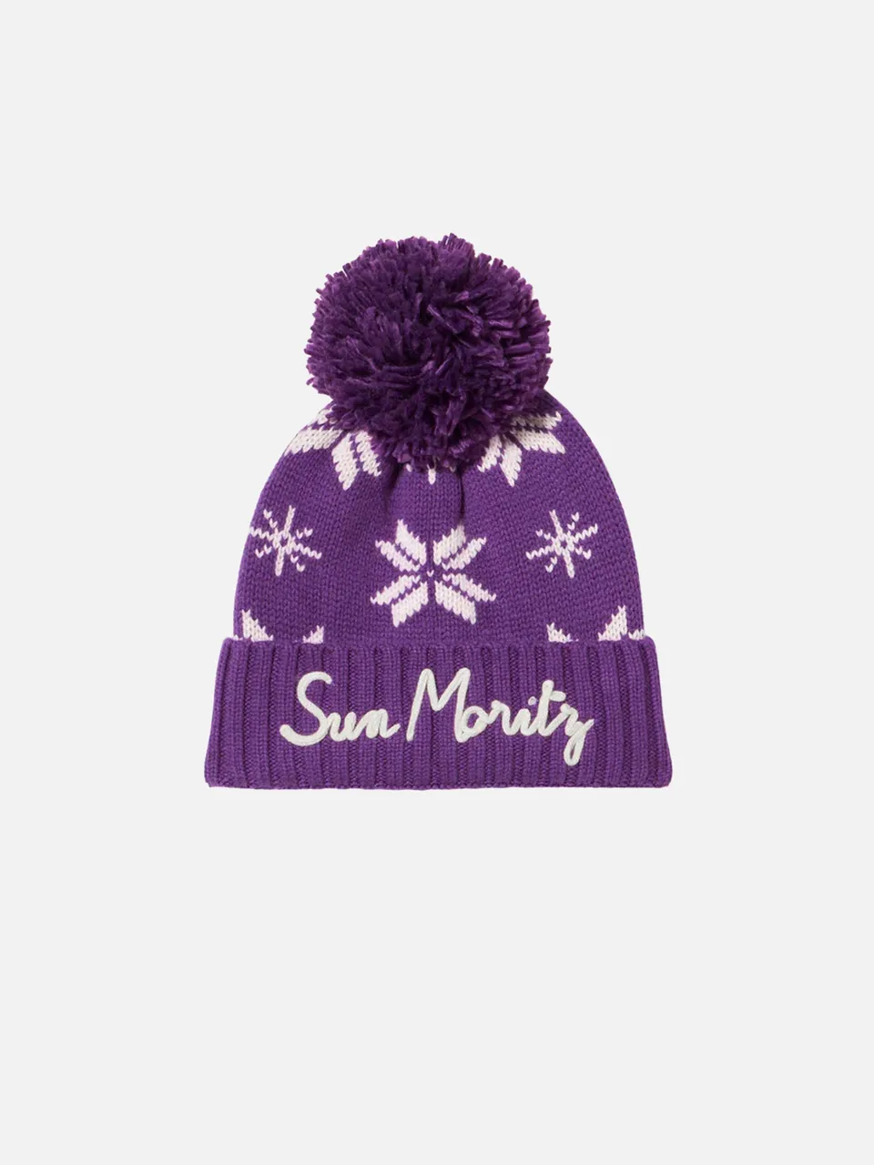 mc2-saint-barth-cappello-holden-in-maglia-viola-con-motivo-norvegese image 1